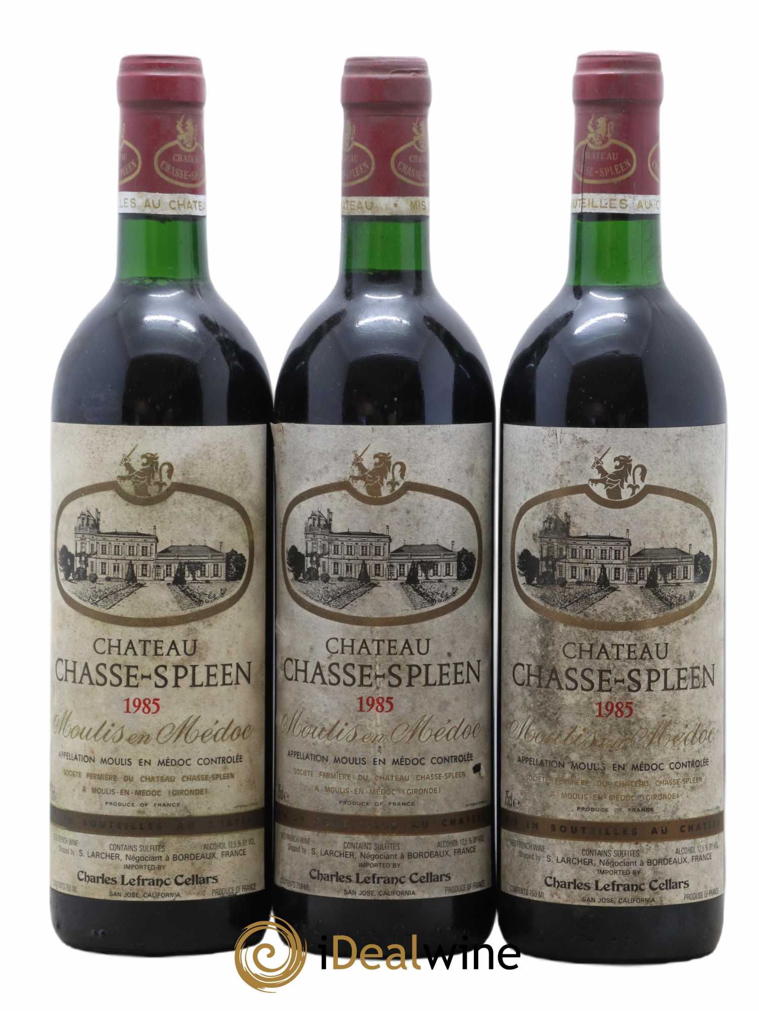 Château Chasse Spleen 1985 - Lot of 3 bottles - 0