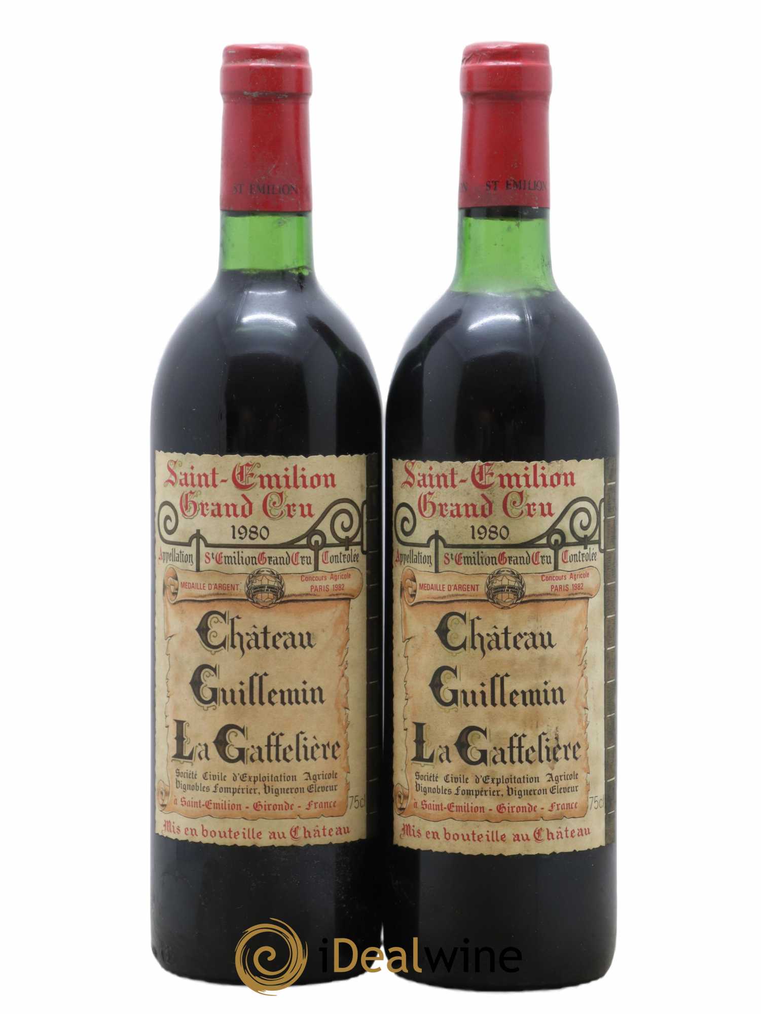 Saint-Émilion Château Guillemin La Gaffeliere 1980 - Lot de 2 bouteilles - 0