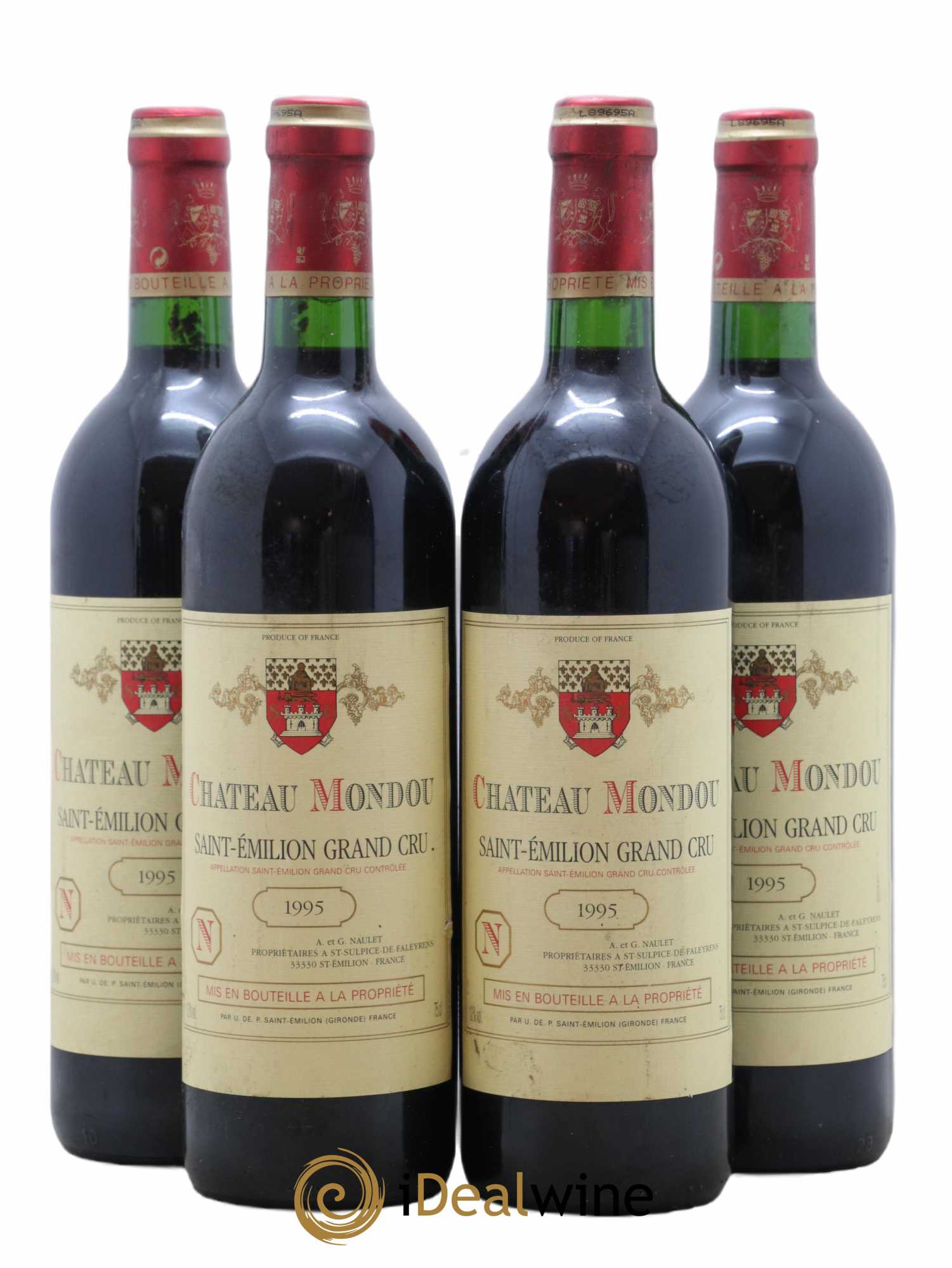 Saint-Émilion Grand Cru Château Mondou 1995 - Lot de 4 bouteilles - 0