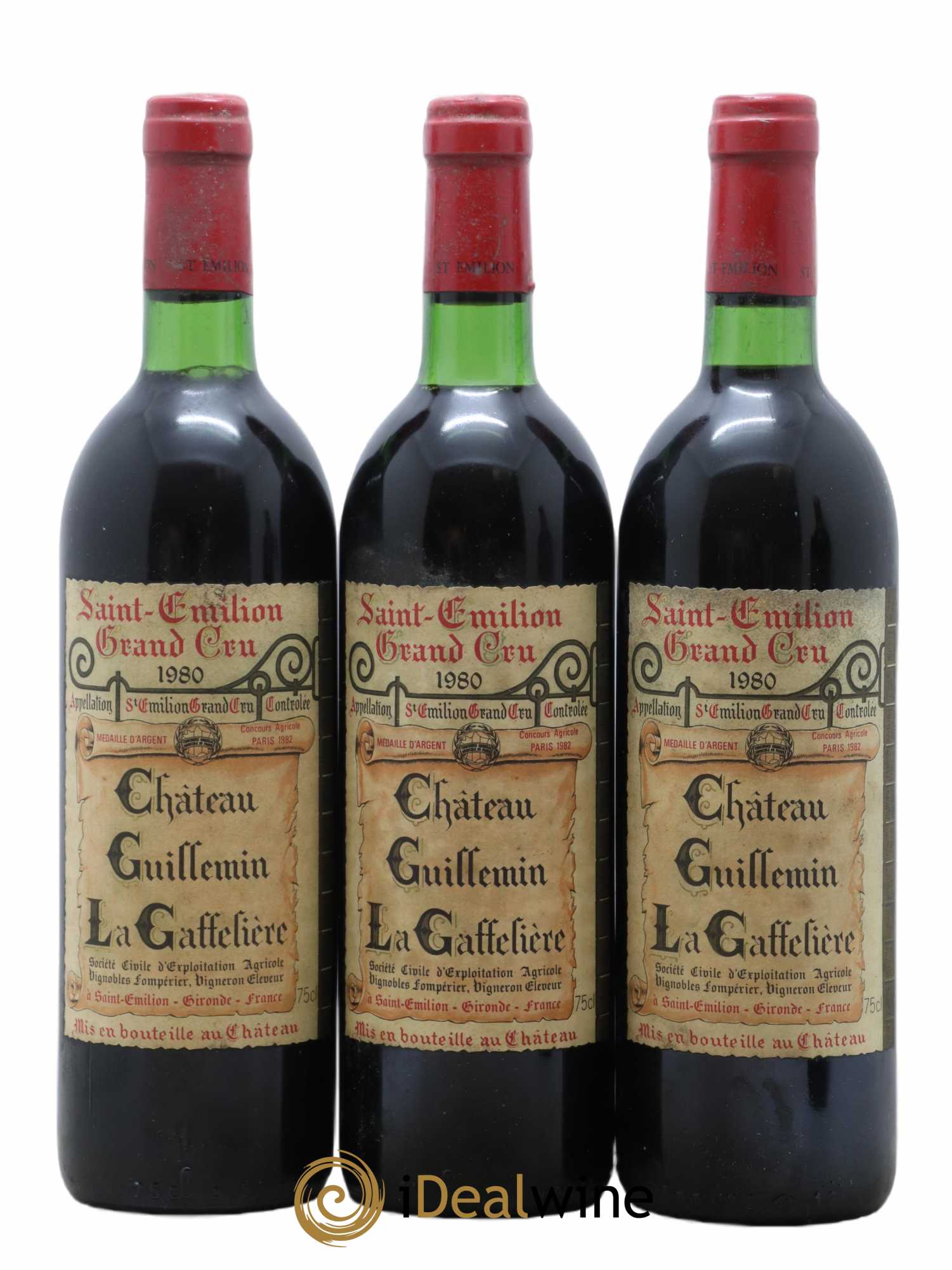 Saint-Émilion Château Guillemin La Gaffeliere 1980 - Lot de 3 bouteilles - 0