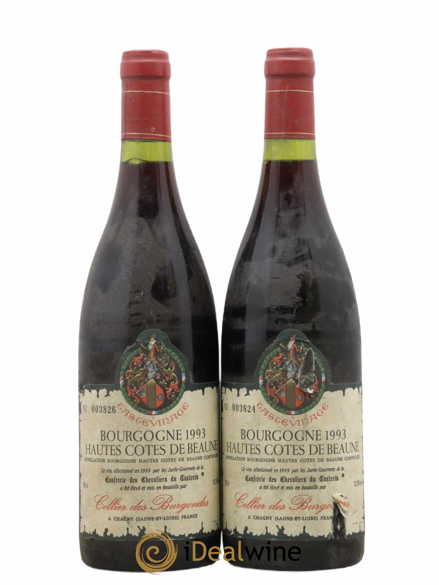 Hautes-Côtes de Beaune Le Cellier Des Burgondes Tastevinage 1993 - Lot de 2 bouteilles - 0
