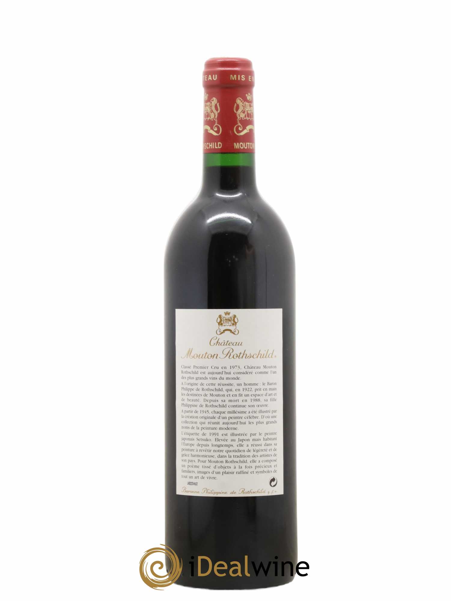 Château Mouton Rothschild 1er Grand Cru Classé 1991 - Lot de 1 bouteille - 1