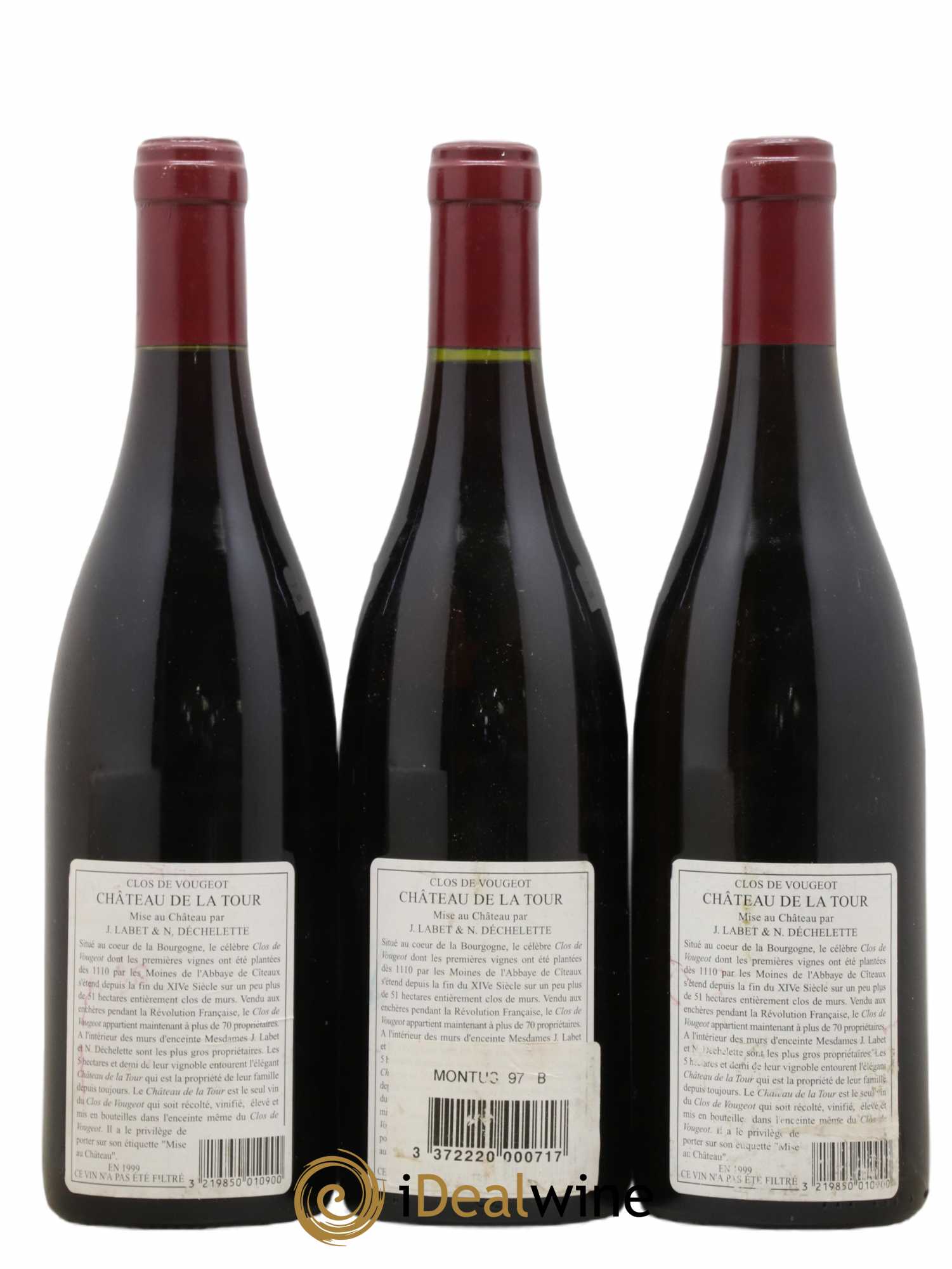 Clos de Vougeot Grand Cru Château de La Tour 1999 - Lot de 3 bouteilles - 1