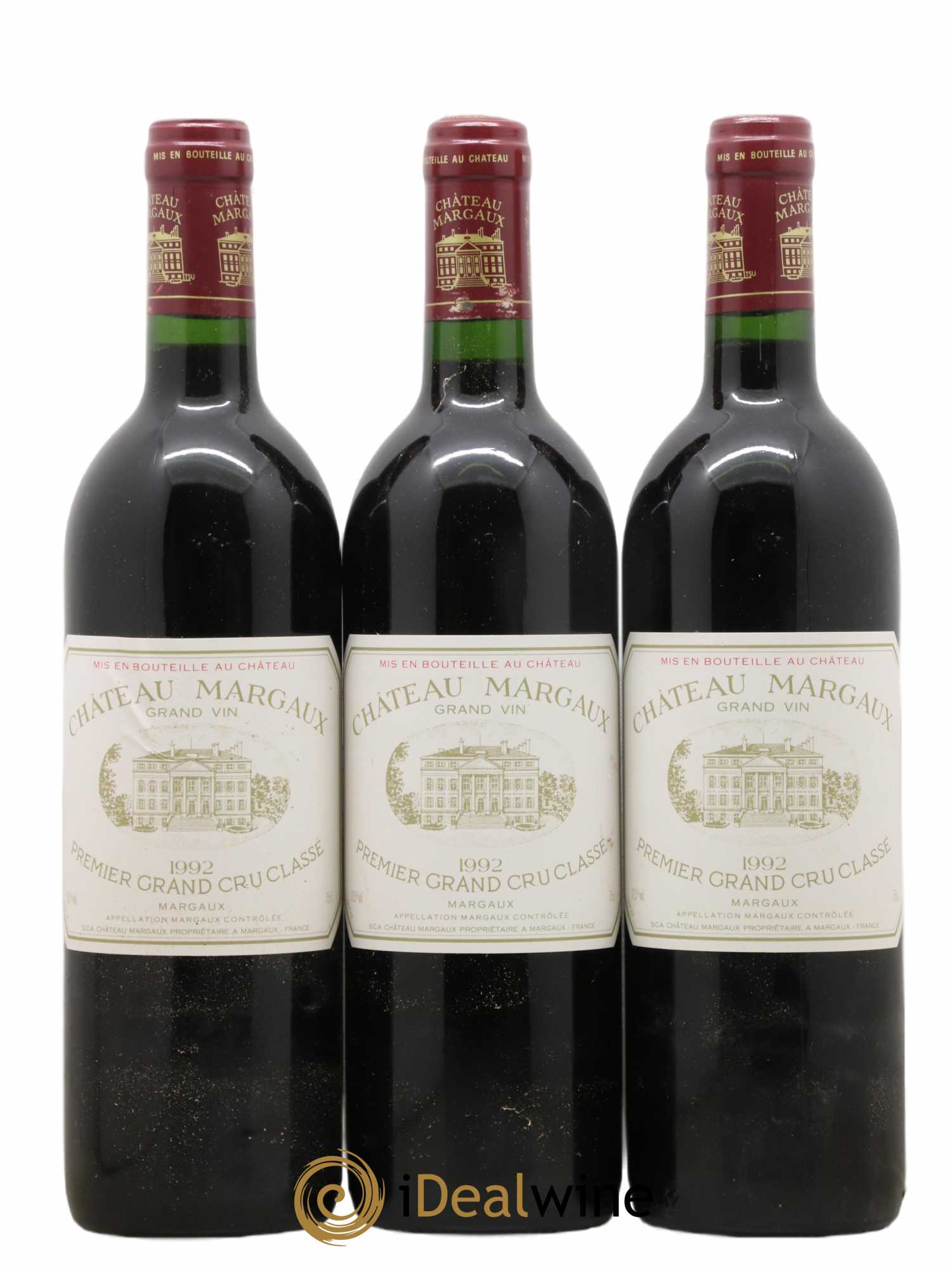 Château Margaux 1er Grand Cru Classé 1992 - Lot de 3 bouteilles - 0