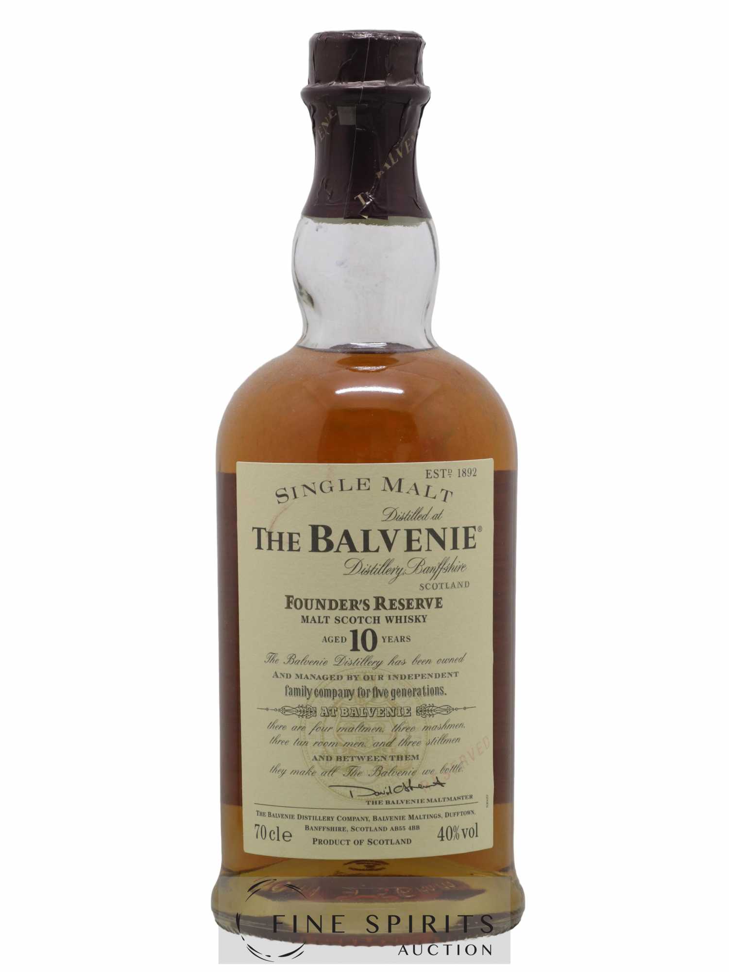 Balvenie 10 years Of. Founder's Reserve (70cl.) - Lot of 1 bottle - 0