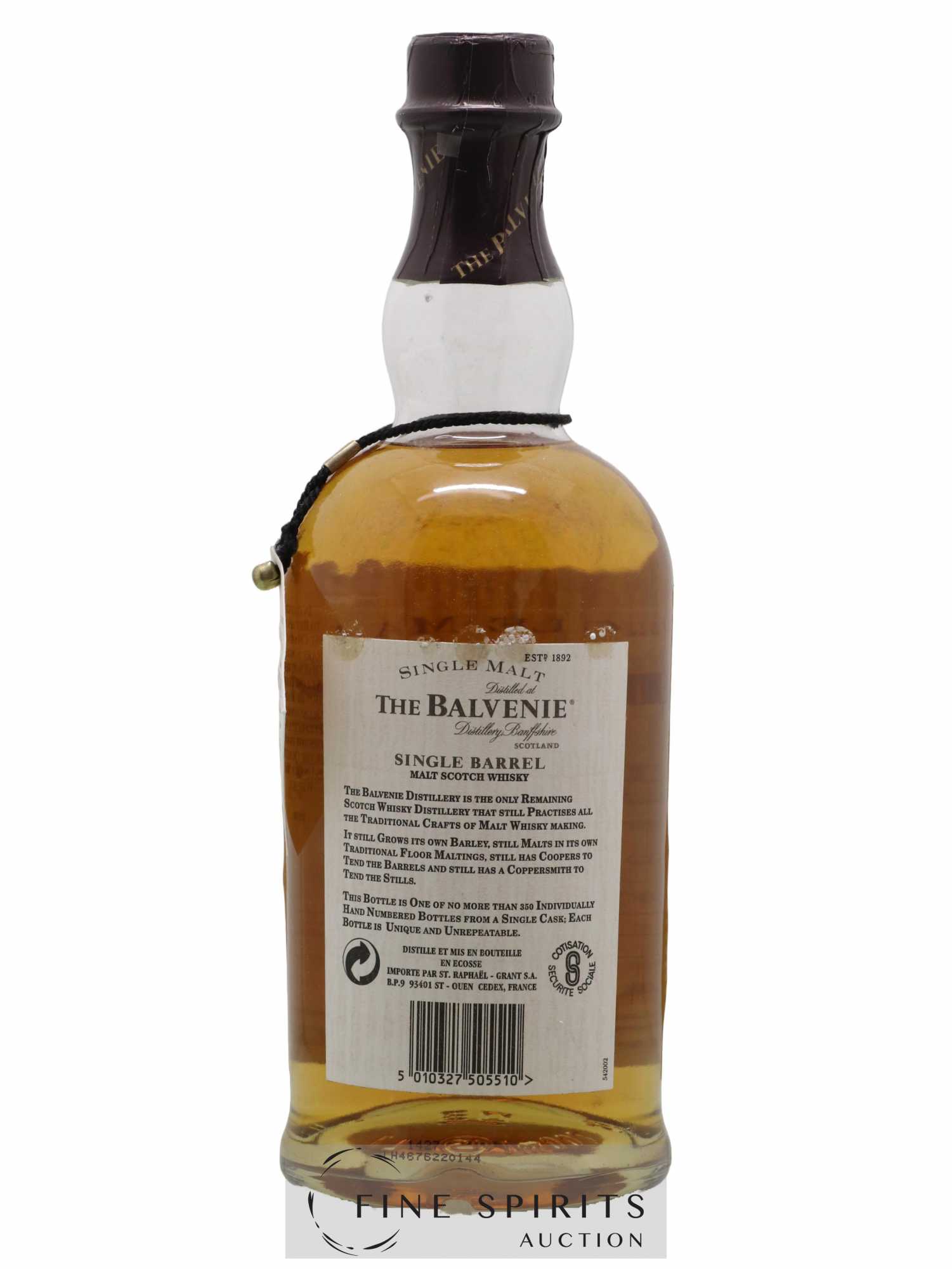 Balvenie (The) 15 years 1983 Of. Single Barrel Cask n°2507 - bottled 1999 - Lot of 1 bottle - 1