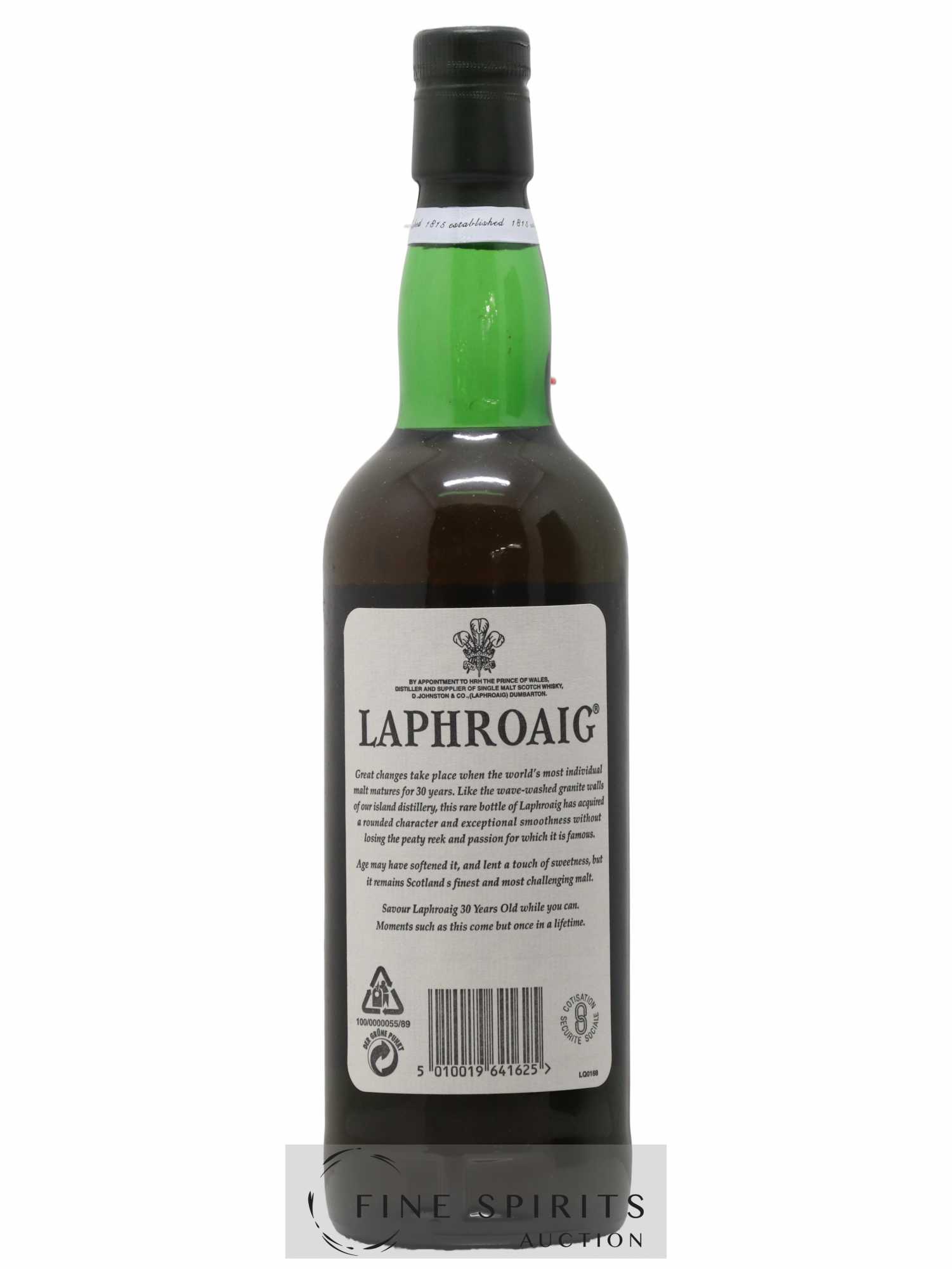 Laphroaig 30 years Of. (70cl.) - Lot de 1 bouteille - 2