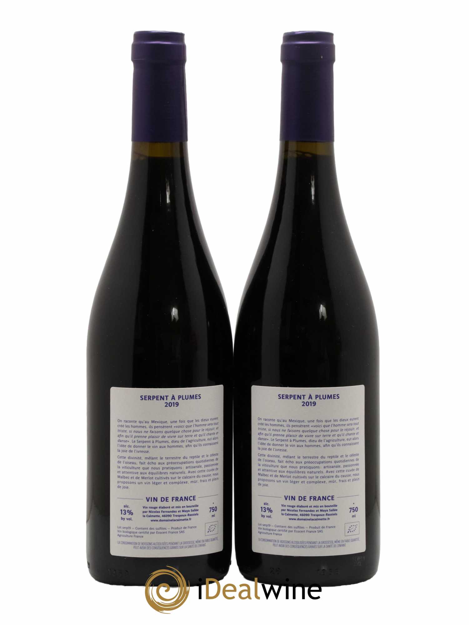 Vin de France La Calmette Serpent à plumes 2019 - Lot de 2 bouteilles - 1