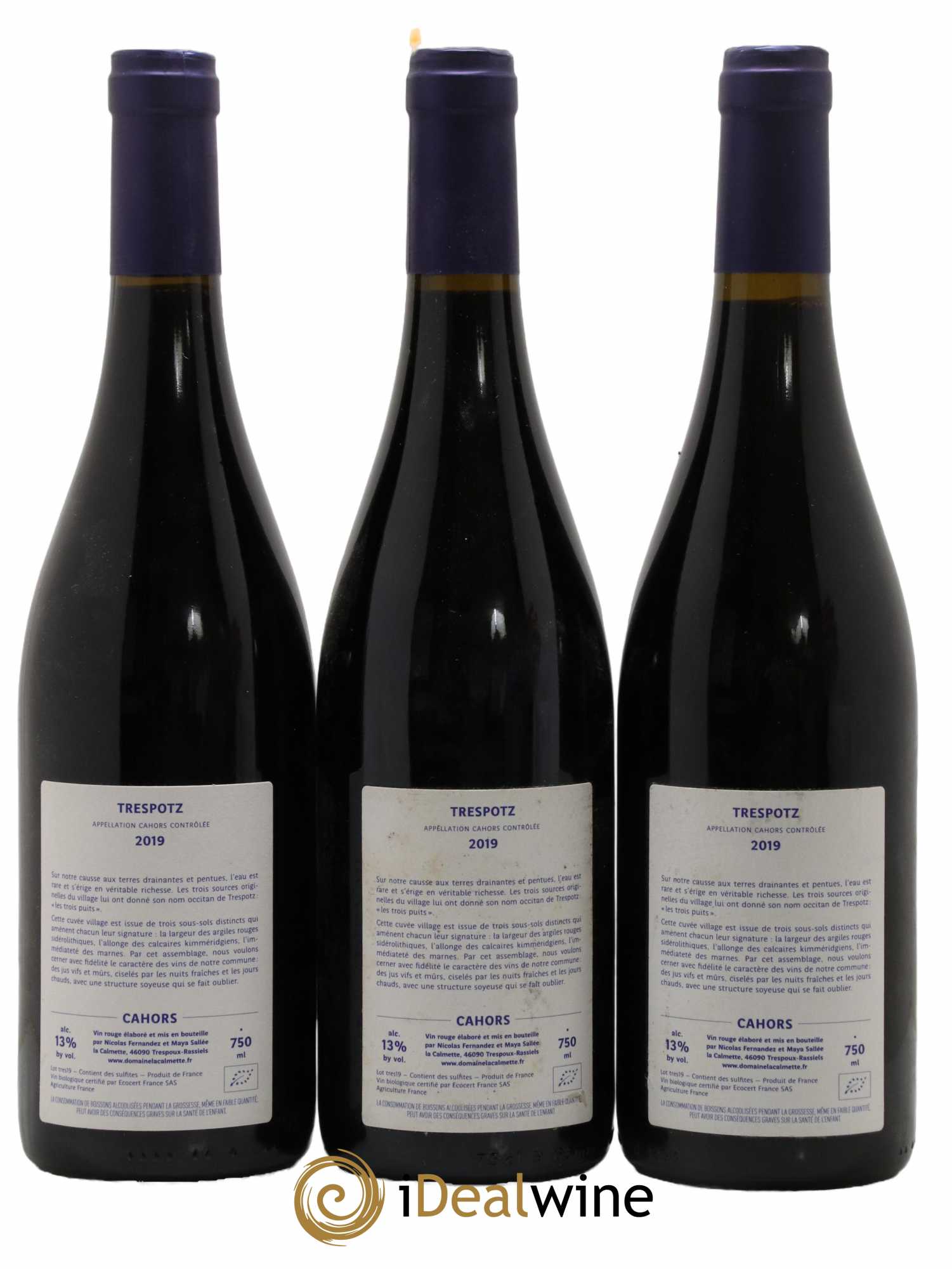 Cahors Trespotz La Calmette 2019 - Lot de 3 bouteilles - 1