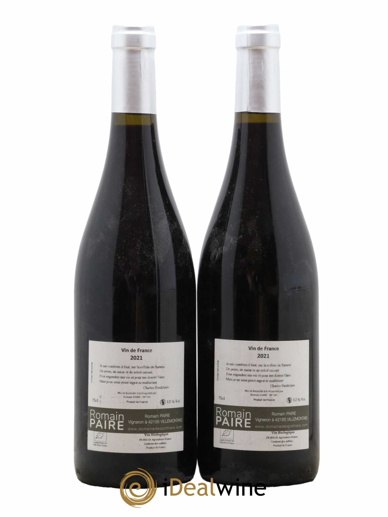 Côte Roannaise La Colline en Flamme Domaine des Pothiers 2021 - Lot de 2 bouteilles - 1