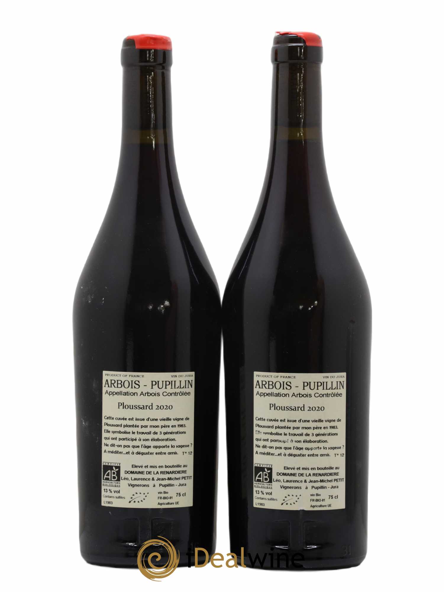 Arbois Vignes de 1983 Domaine de la Renardière 2020 - Lot de 2 bouteilles - 1