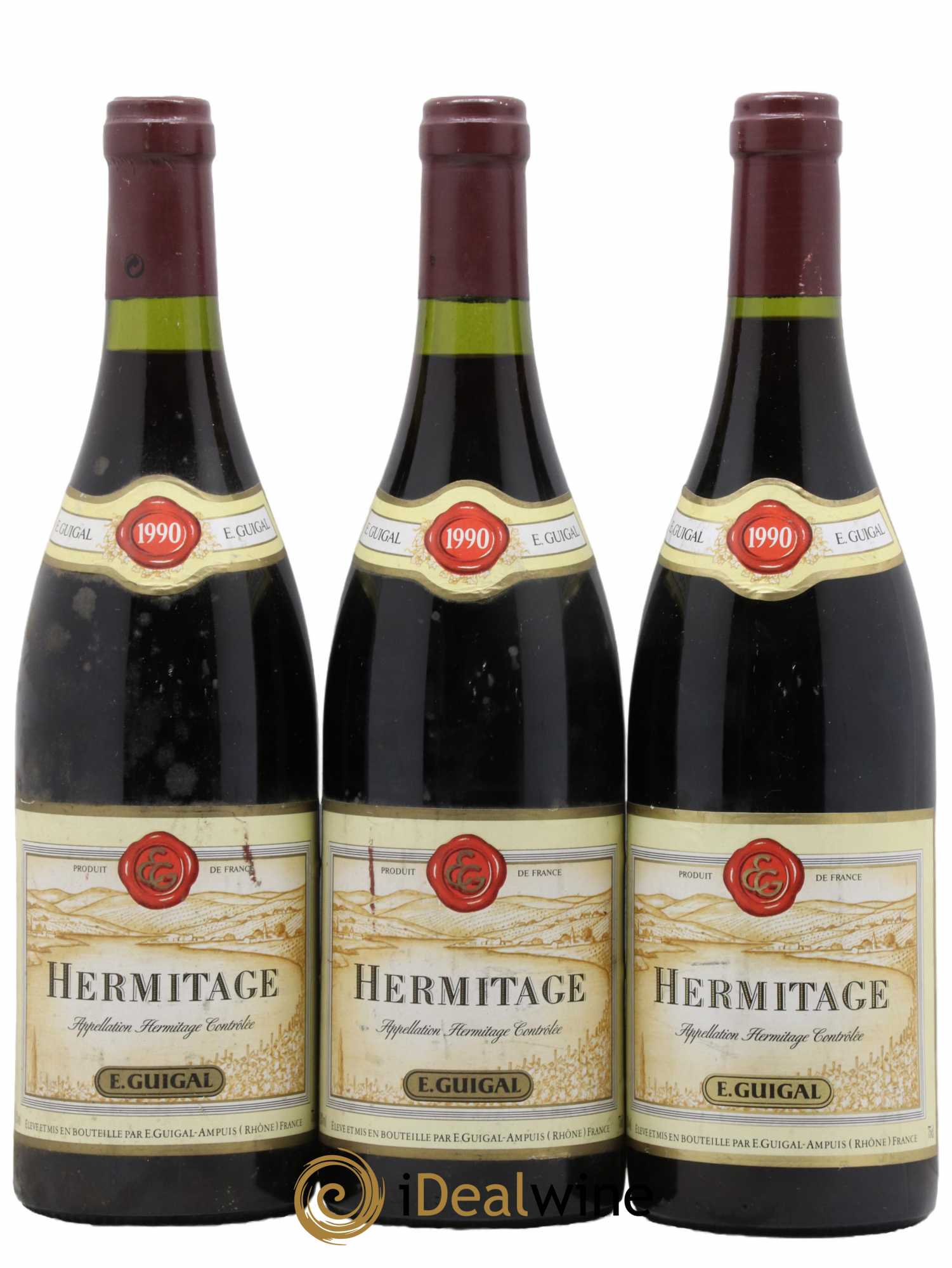 Hermitage Guigal 1990 - Lot de 3 bouteilles - 0