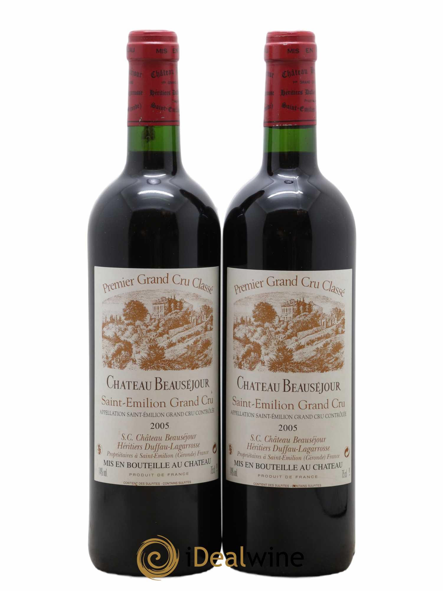 Château Beauséjour (Duffau-Lagarrosse) 1er Grand Cru Classé B 2005 - Lot of 2 bottles - 0