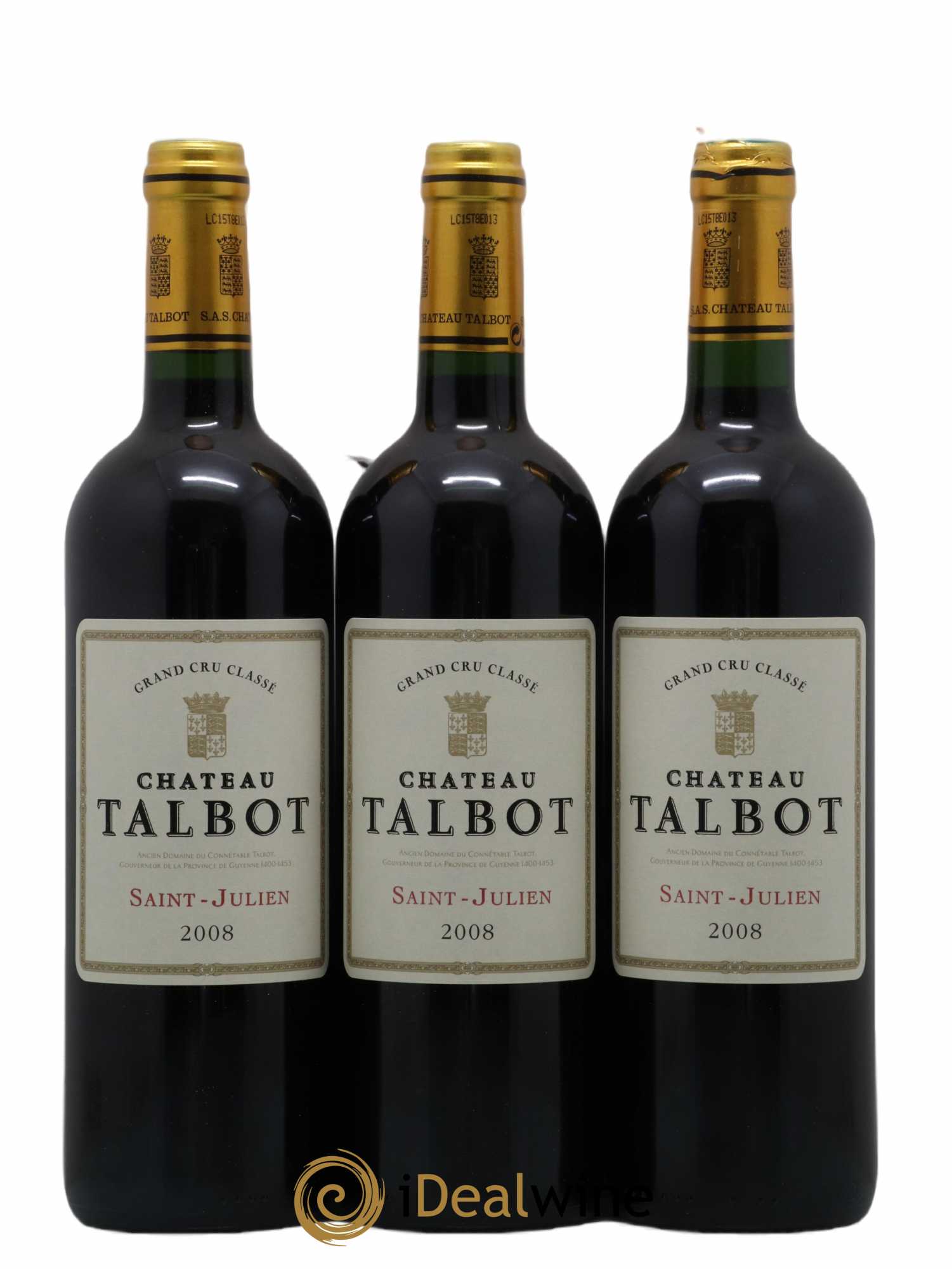 Château Talbot 4ème Grand Cru Classé 2008 - Lot de 6 bouteilles - 1