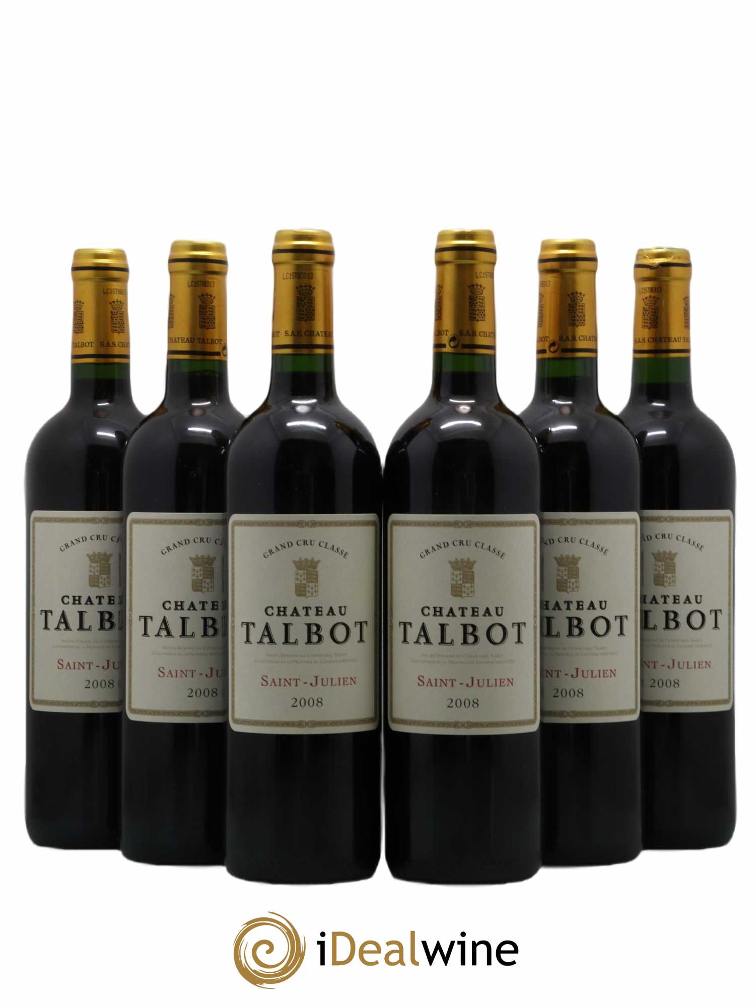 Château Talbot 4ème Grand Cru Classé 2008 - Lot de 6 bouteilles - 0