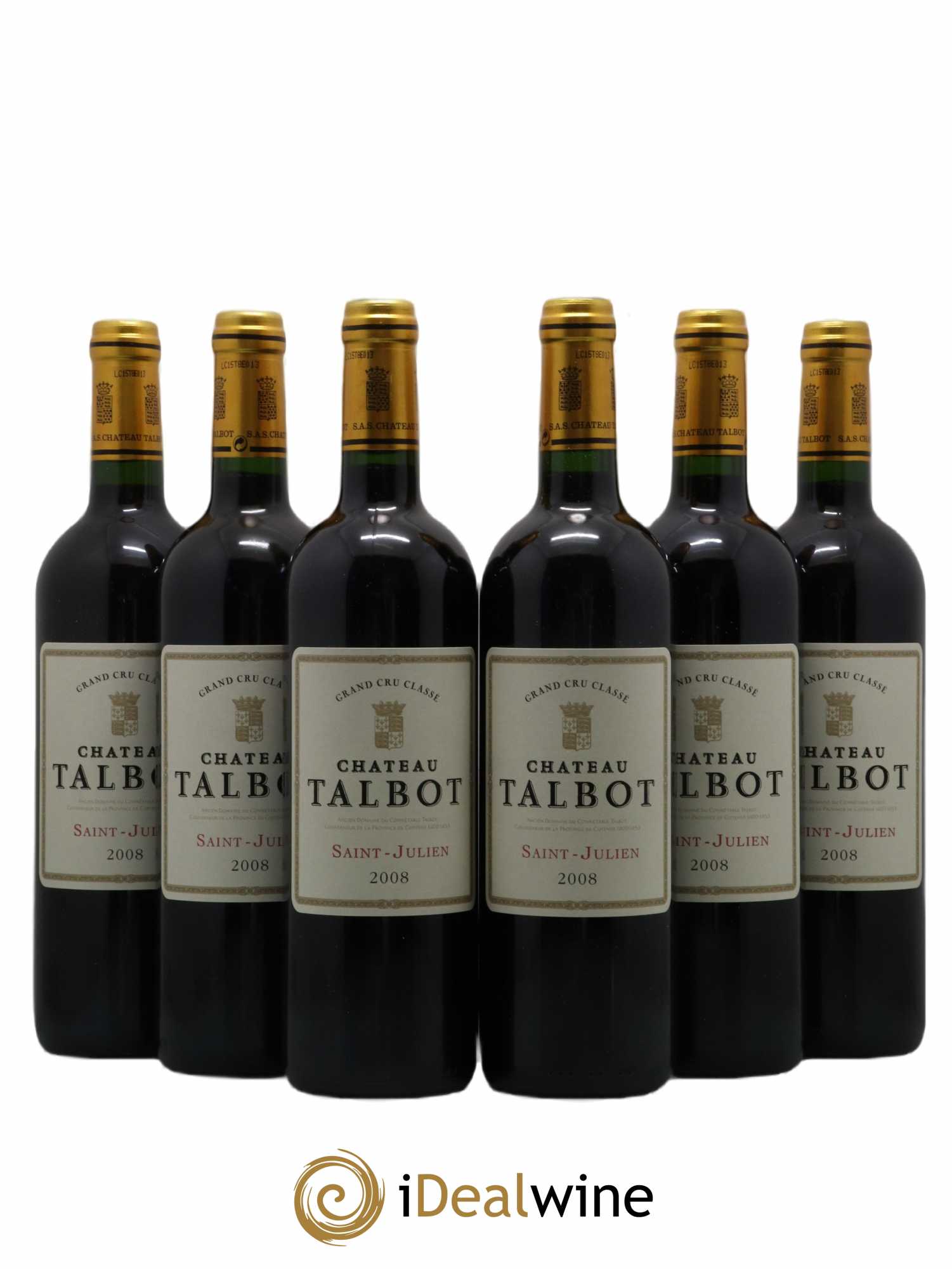 Château Talbot 4ème Grand Cru Classé 2008 - Lot de 6 bouteilles - 0