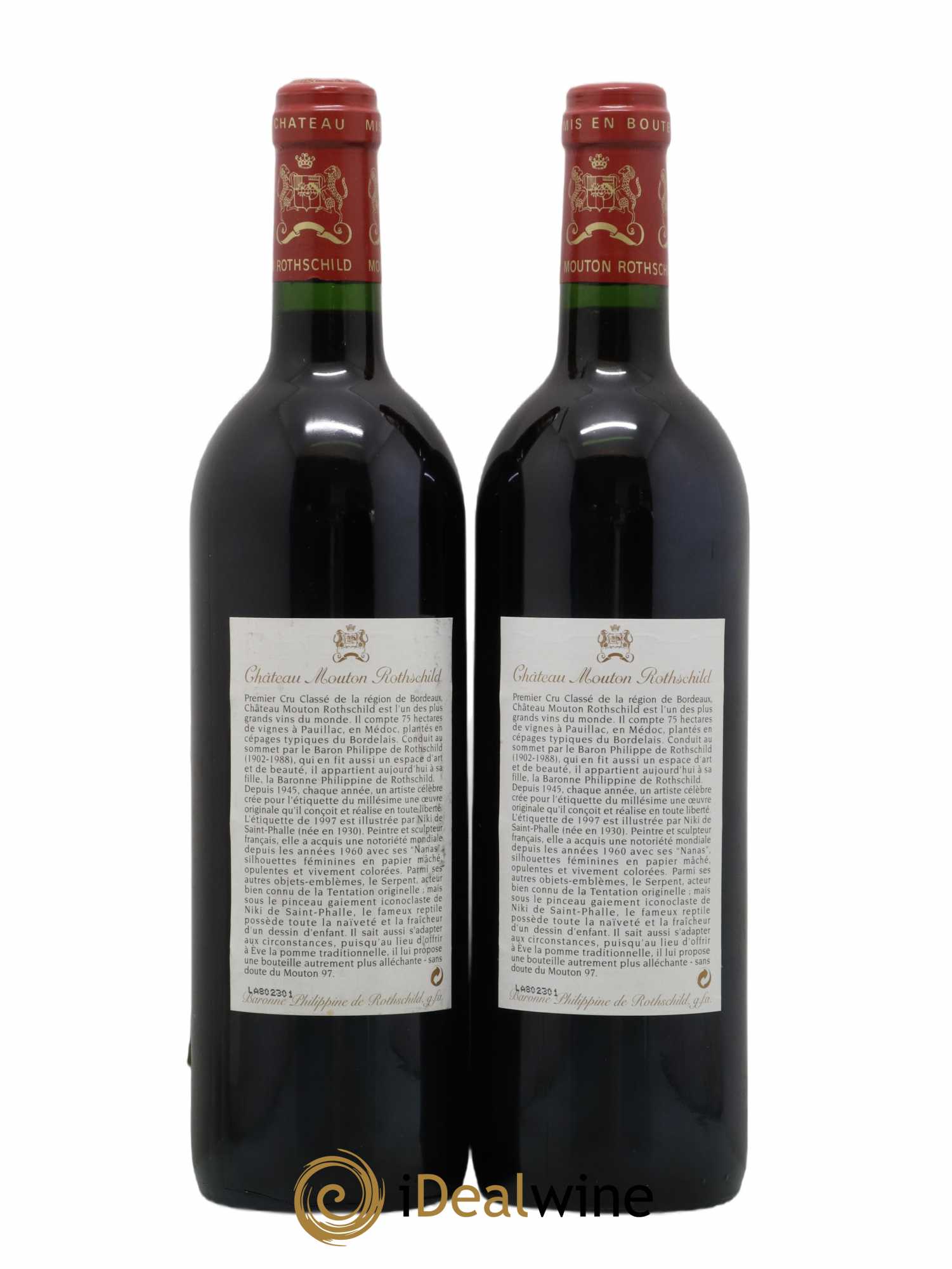 Château Mouton Rothschild 1er Grand Cru Classé 1997 - Lot de 2 bouteilles - 1
