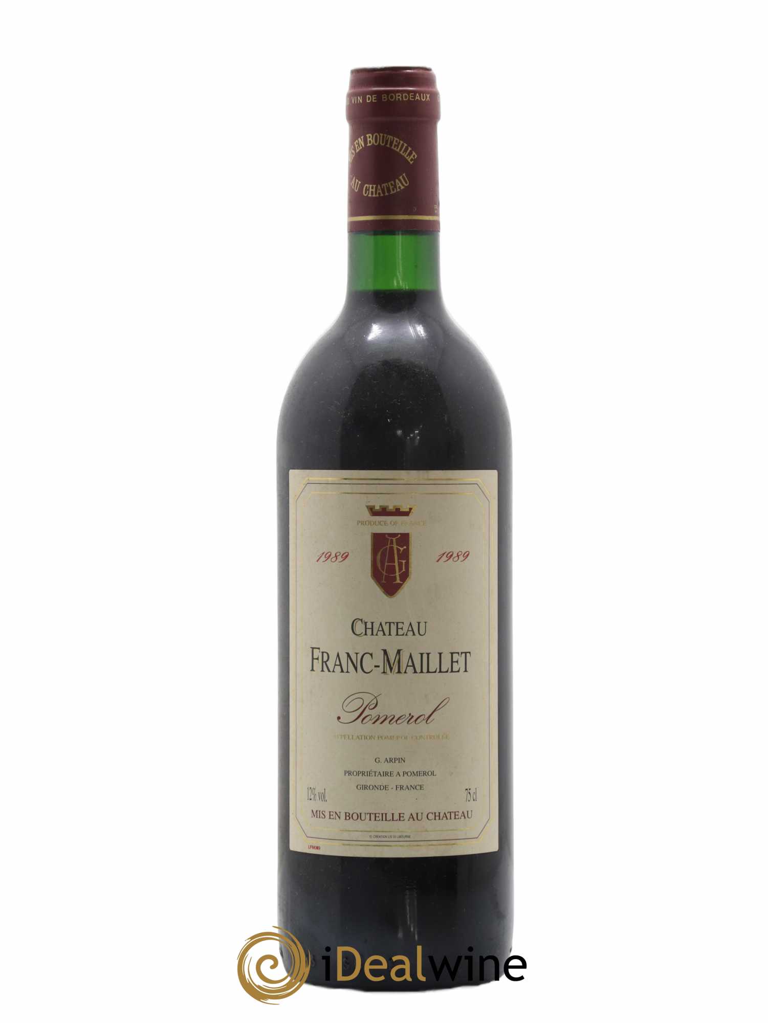 Pomerol Château Franc Maillet 1989 - Lot de 1 bouteille - 0