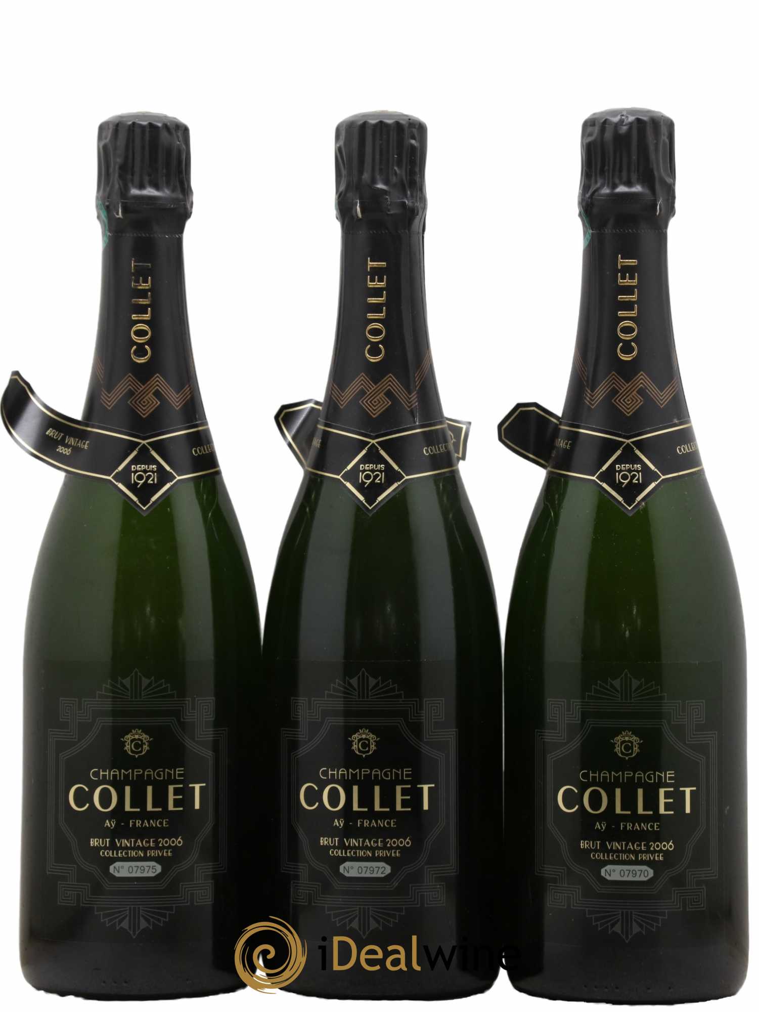 Champagne Collet Brut Vintage 2006 - Lot of 3 bottles - 1