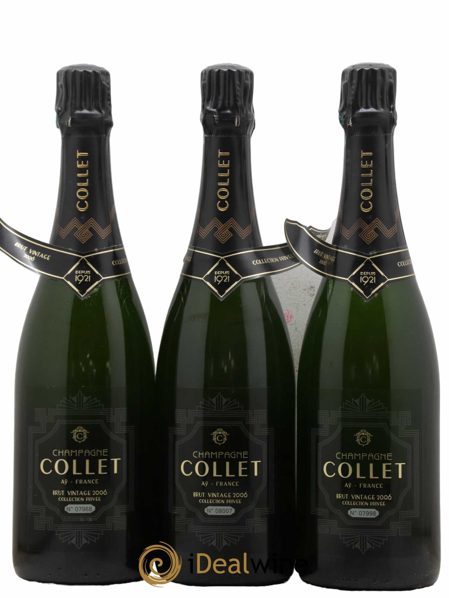 Champagne Collet Brut Vintage 2006 - Lot of 3 bottles - 1