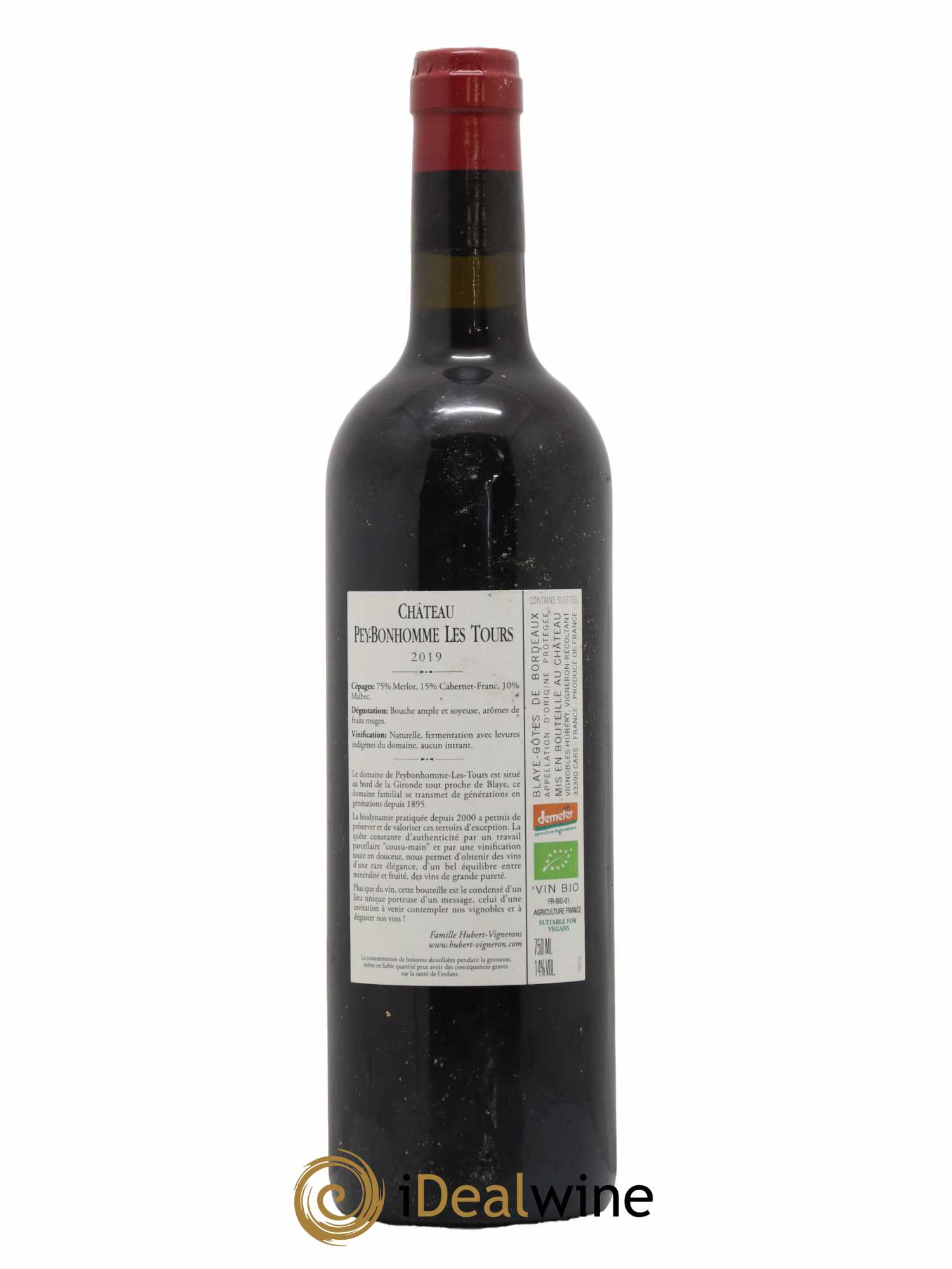 Premières-Côtes-de-Blaye (Blaye-Côtes-de-Bordeaux) Château Pey-Bonhomme Les Tours 2019 - Lot de 1 bouteille - 1