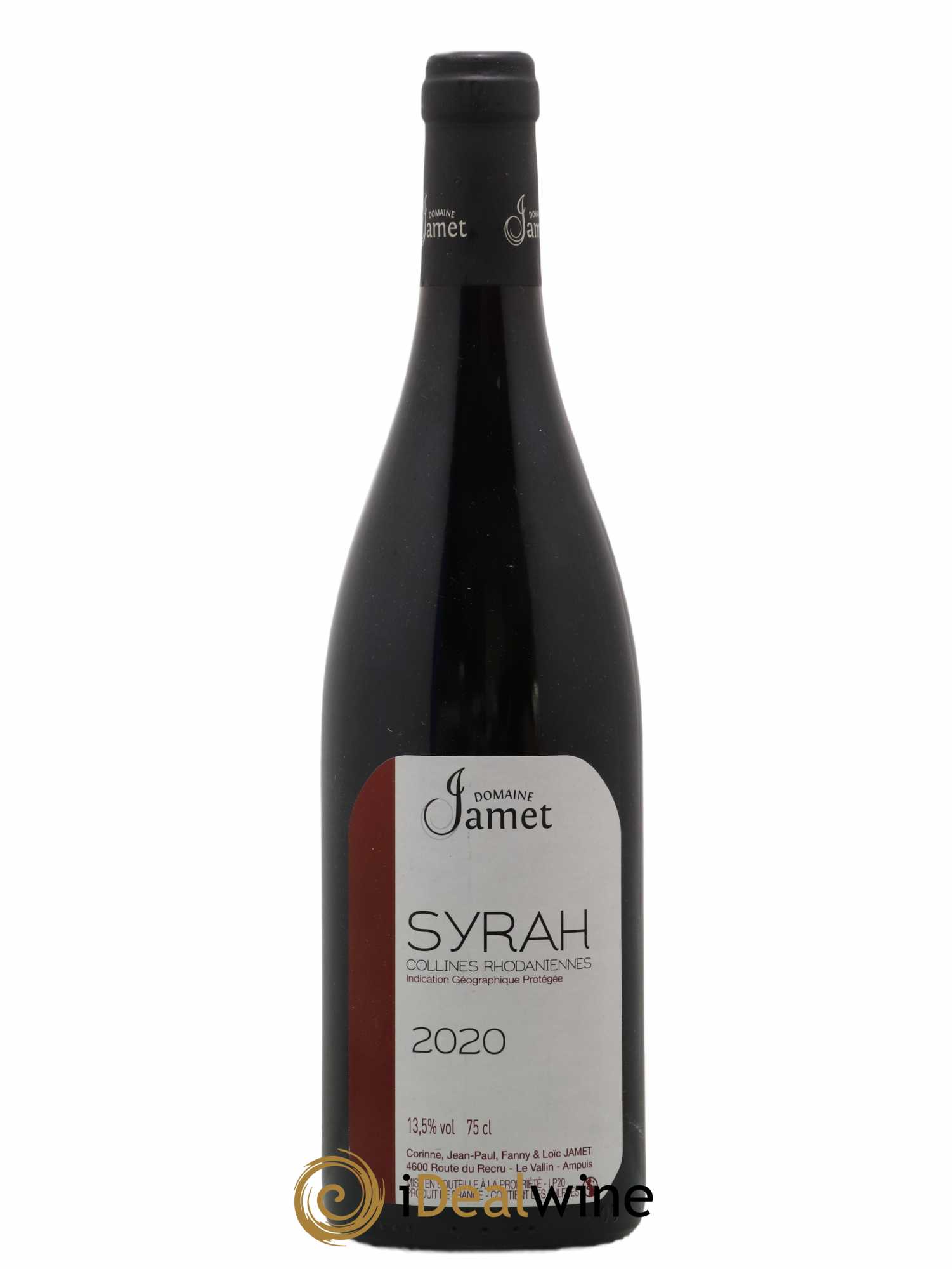 Collines Rhodaniennes Syrah Jamet (Domaine) 2020 - Lot de 1 bouteille - 0