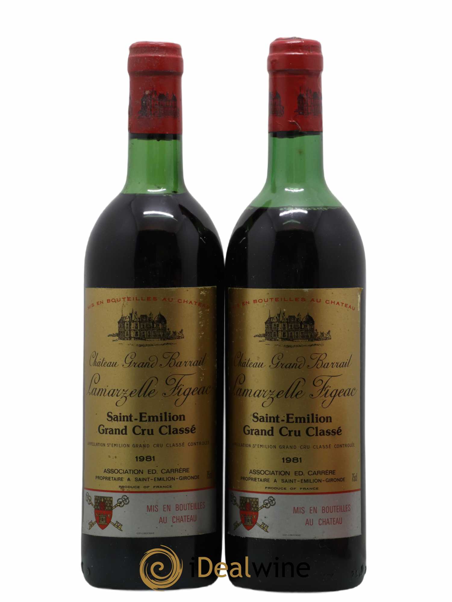 Château Grand Barrail Lamarzelle Figeac Grand Cru Classé 1981 - Lot de 2 bouteilles - 0