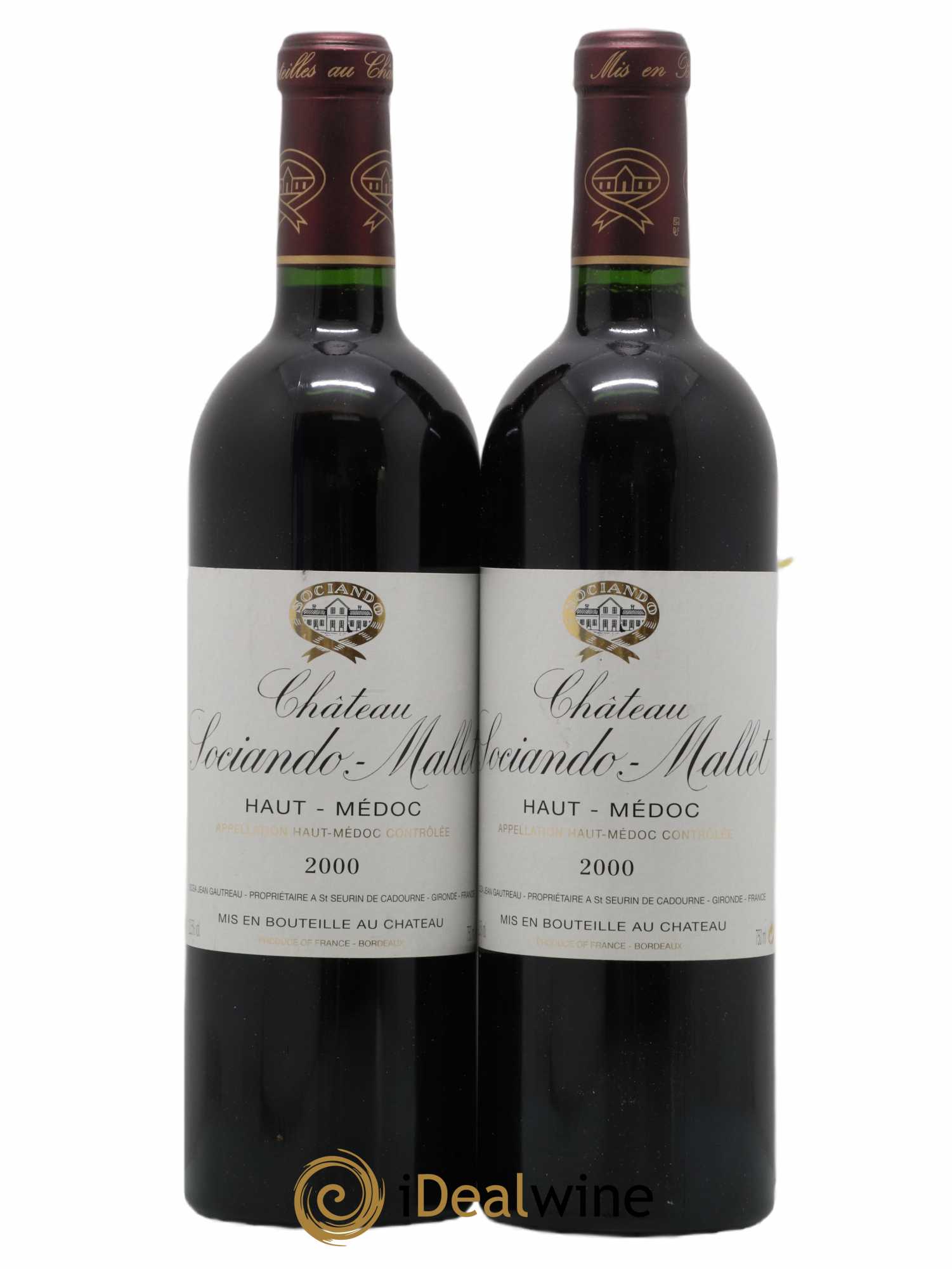 Château Sociando Mallet 2000 - Lot of 2 bottles - 0