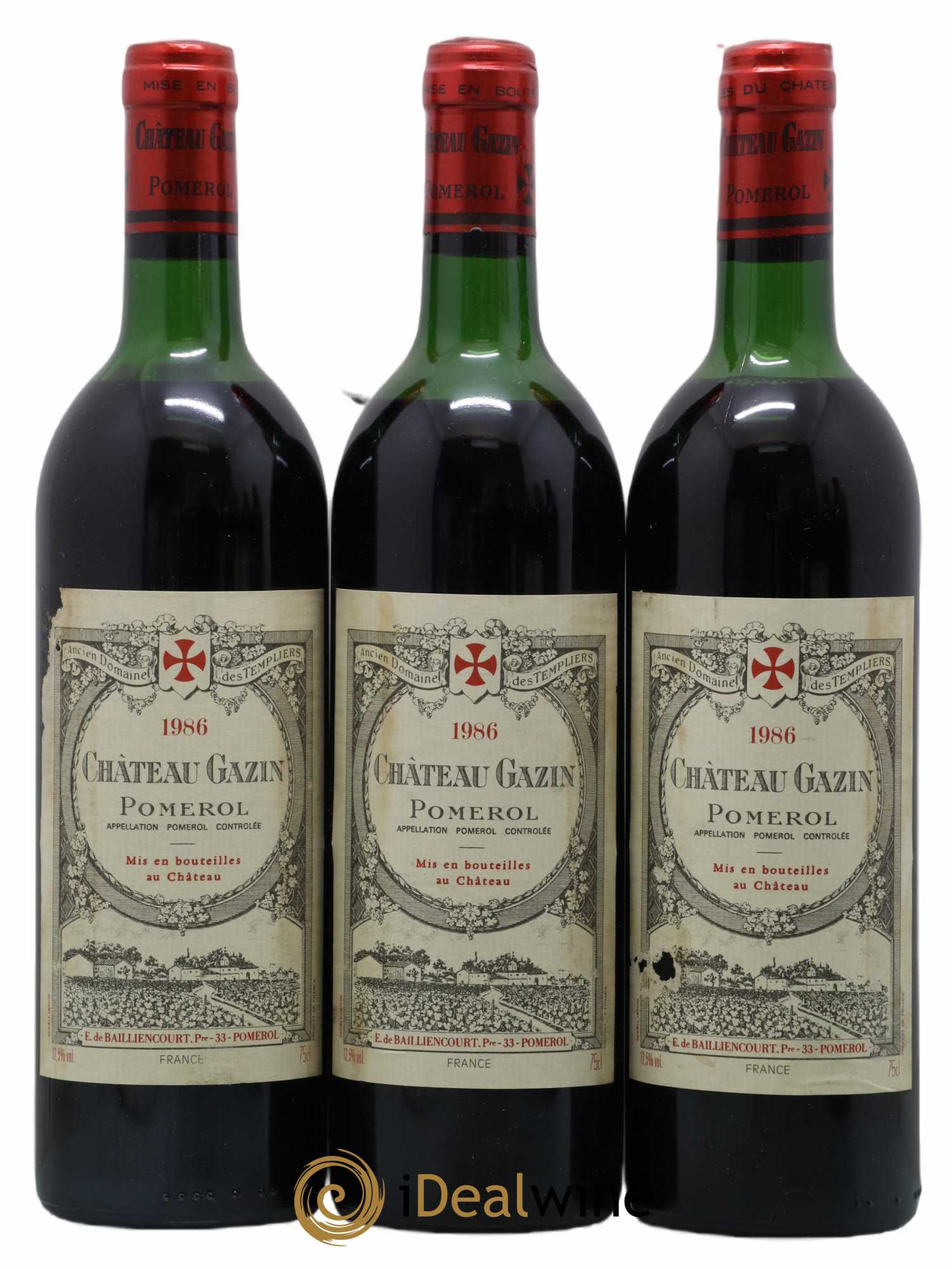 Château Gazin 1986 - Lot de 3 bouteilles - 0