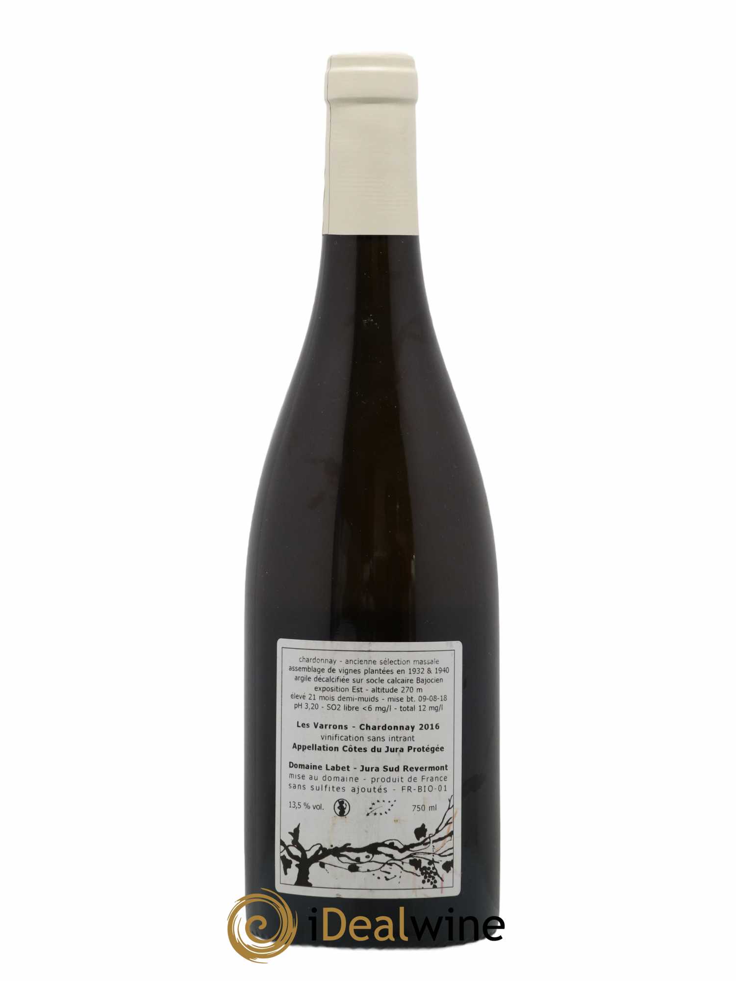 Côtes du Jura Chardonnay Les Varrons Romain - Julien  - Charline Labet 2016 - Lot de 1 bouteille - 1