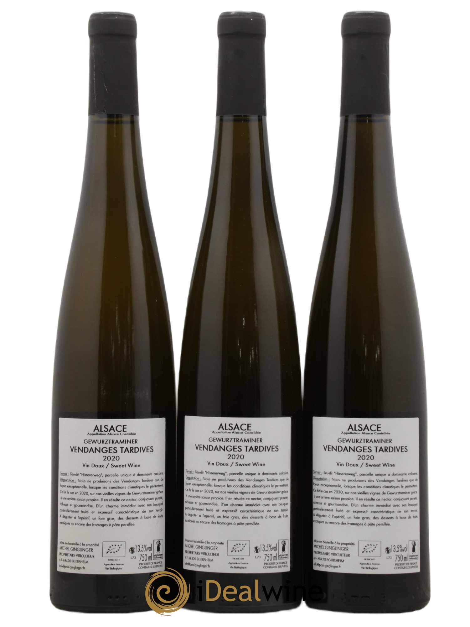 Gewurztraminer Vendanges Tardives Paul Ginglinger 2020 - Lotto di 3 bottiglie - 1
