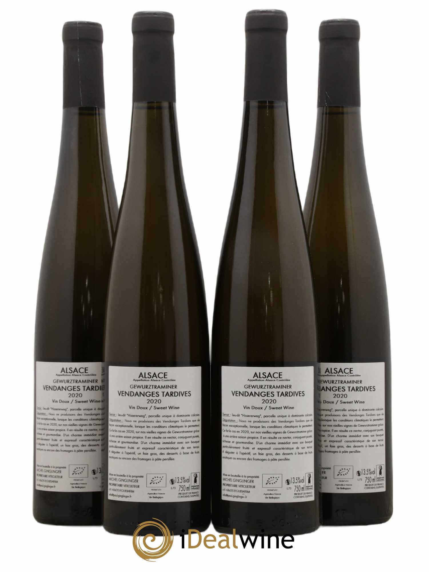 Gewurztraminer Vendanges Tardives Paul Ginglinger 2020 - Lotto di 4 bottiglie - 1