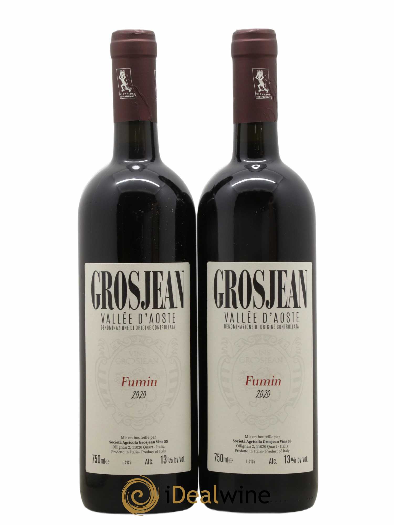 Italie Vallée D'Aoste DOC Fumin Grosjean Freres 2020 - Lot de 2 bouteilles - 0