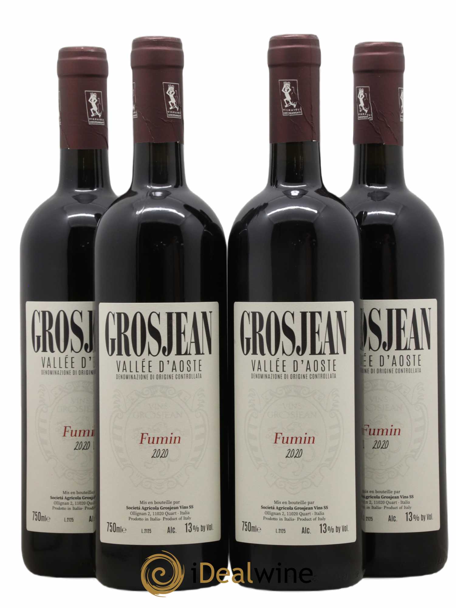 Italie Vallée D'Aoste DOC Fumin Grosjean Freres 2020 - Lot de 4 bouteilles - 0