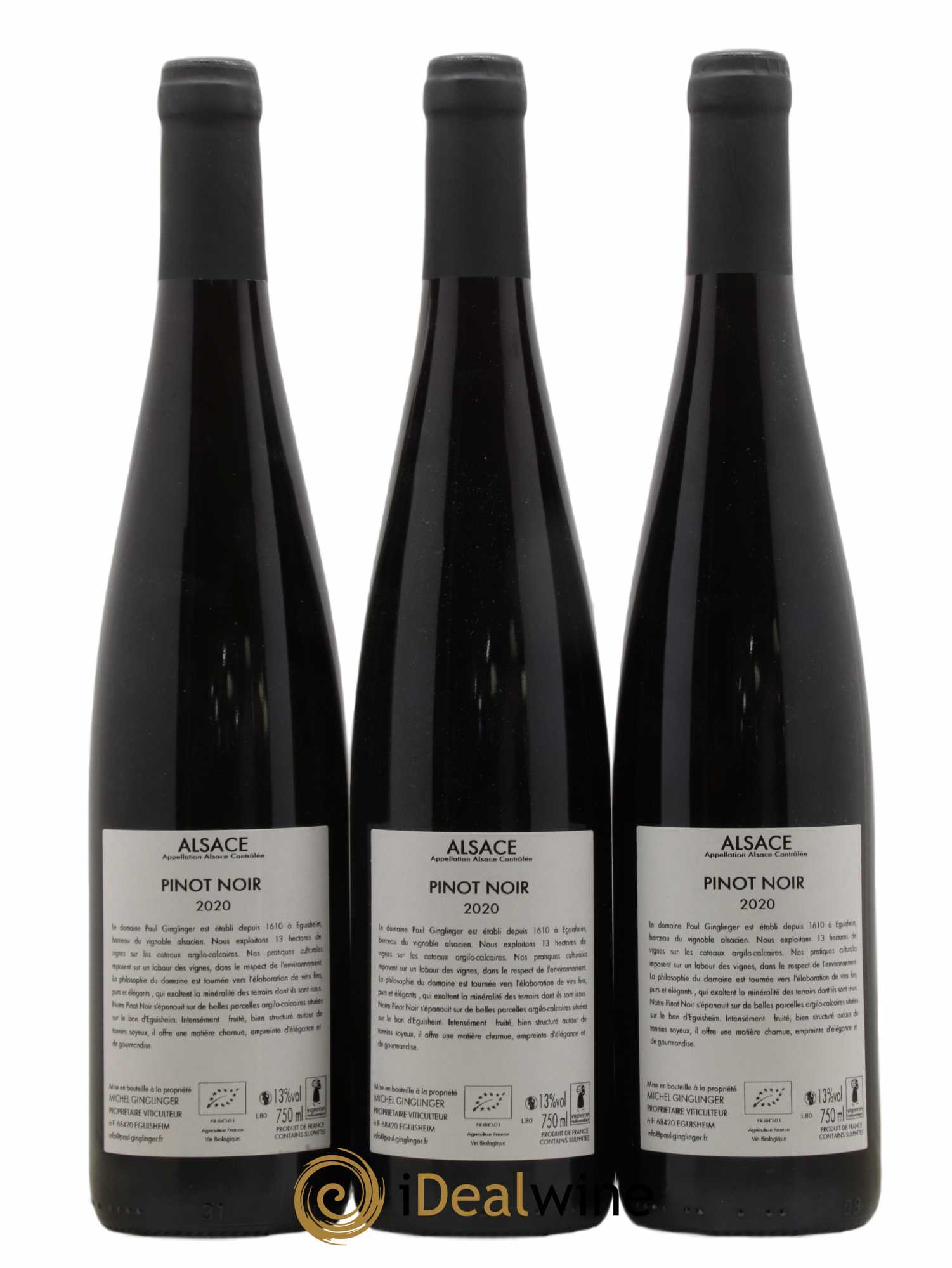 Alsace Pinot Noir Paul Ginglinger 2020 - Lot de 3 bouteilles - 1