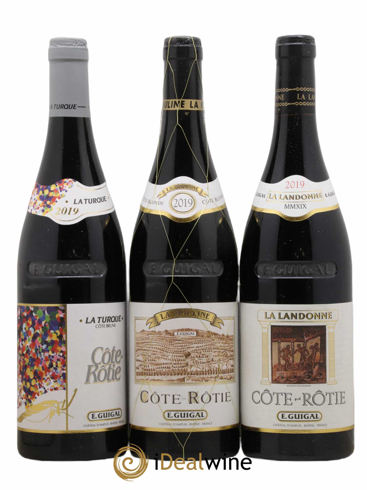 Côte-Rôtie Guigal Trilogie La Turque - La Landonne - La Mouline 2019 - Lot de 3 bouteilles - 0