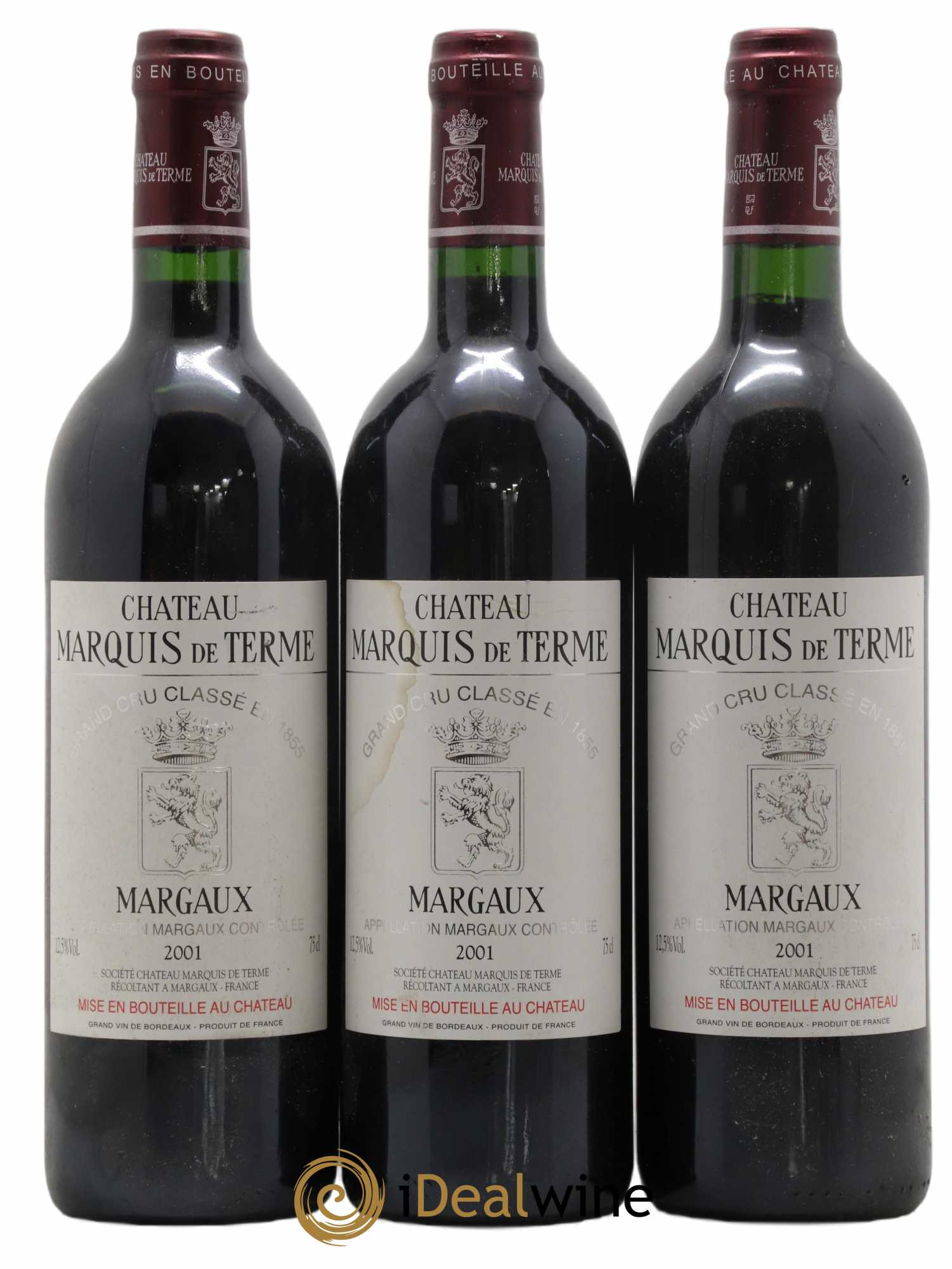 Château Marquis de Terme 4ème Grand Cru Classé 2001 - Lot of 3 bottles - 0