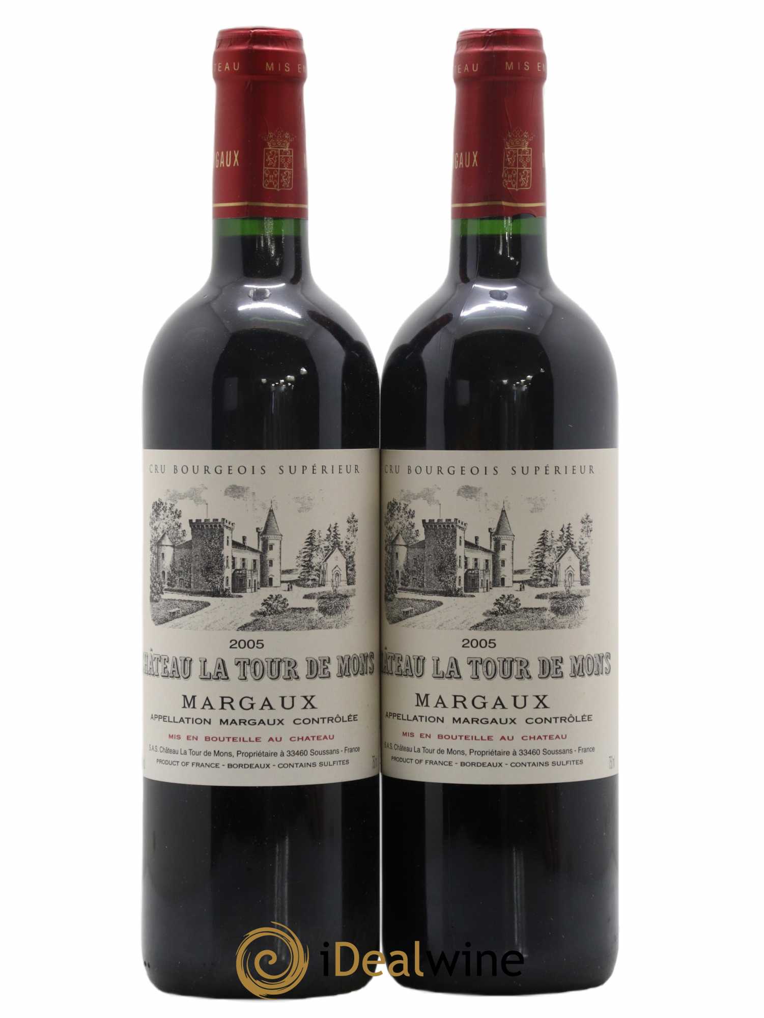 Château la Tour de Mons Cru Bourgeois 2005 - Lot de 2 bouteilles - 0