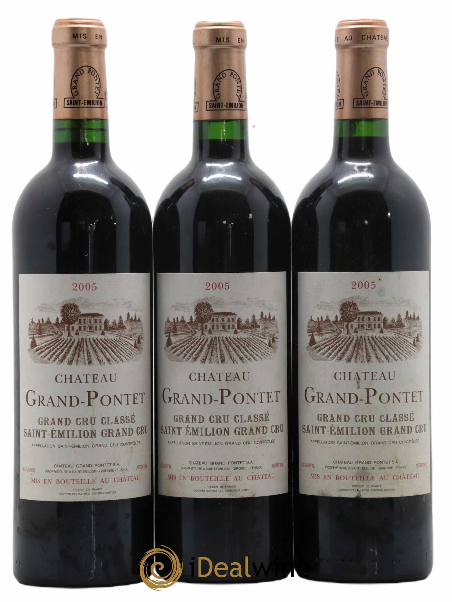 Château Grand Pontet Grand Cru Classé 2005 - Lot de 3 bouteilles - 0
