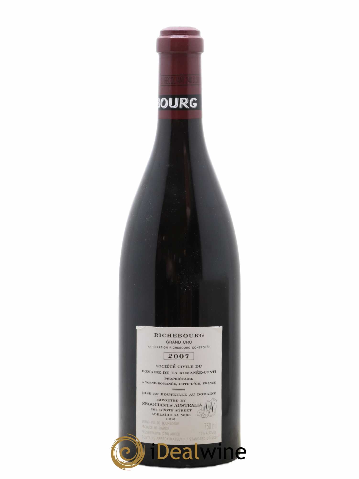 Richebourg Grand Cru Domaine de la Romanée-Conti 2007 - Lot de 1 bouteille - 1