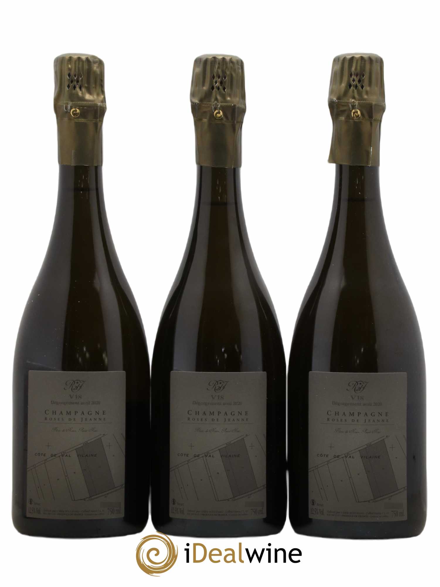 Roses de Jeanne Côte de Val Vilaine Blanc de Noirs Cédric Bouchard 2018 - Lot de 3 bouteilles - 1