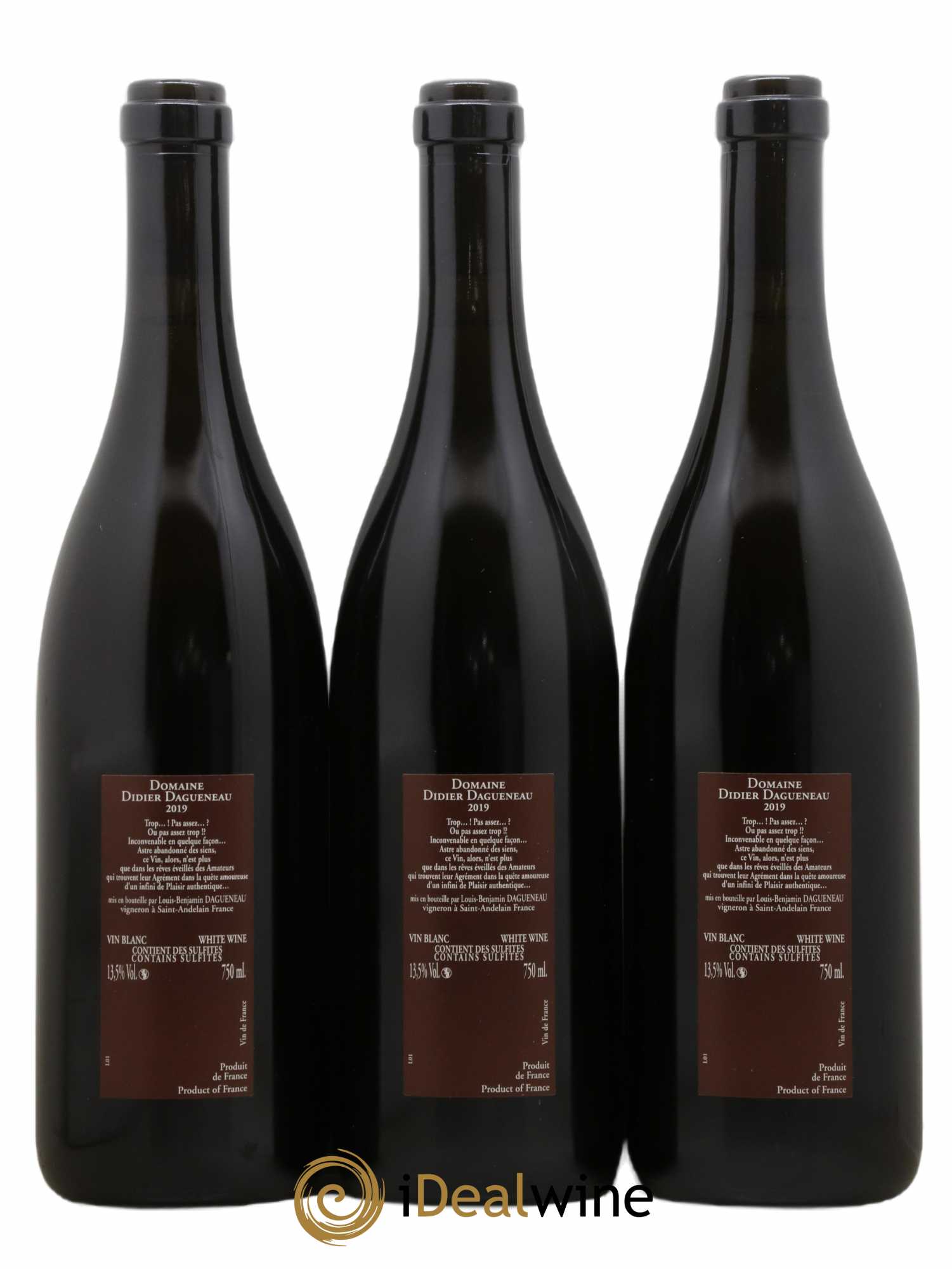 Vin de France (anciennement Pouilly-Fumé) Pur Sang Dagueneau (Domaine Didier - Louis-Benjamin) 2019 - Lot de 3 bouteilles - 1
