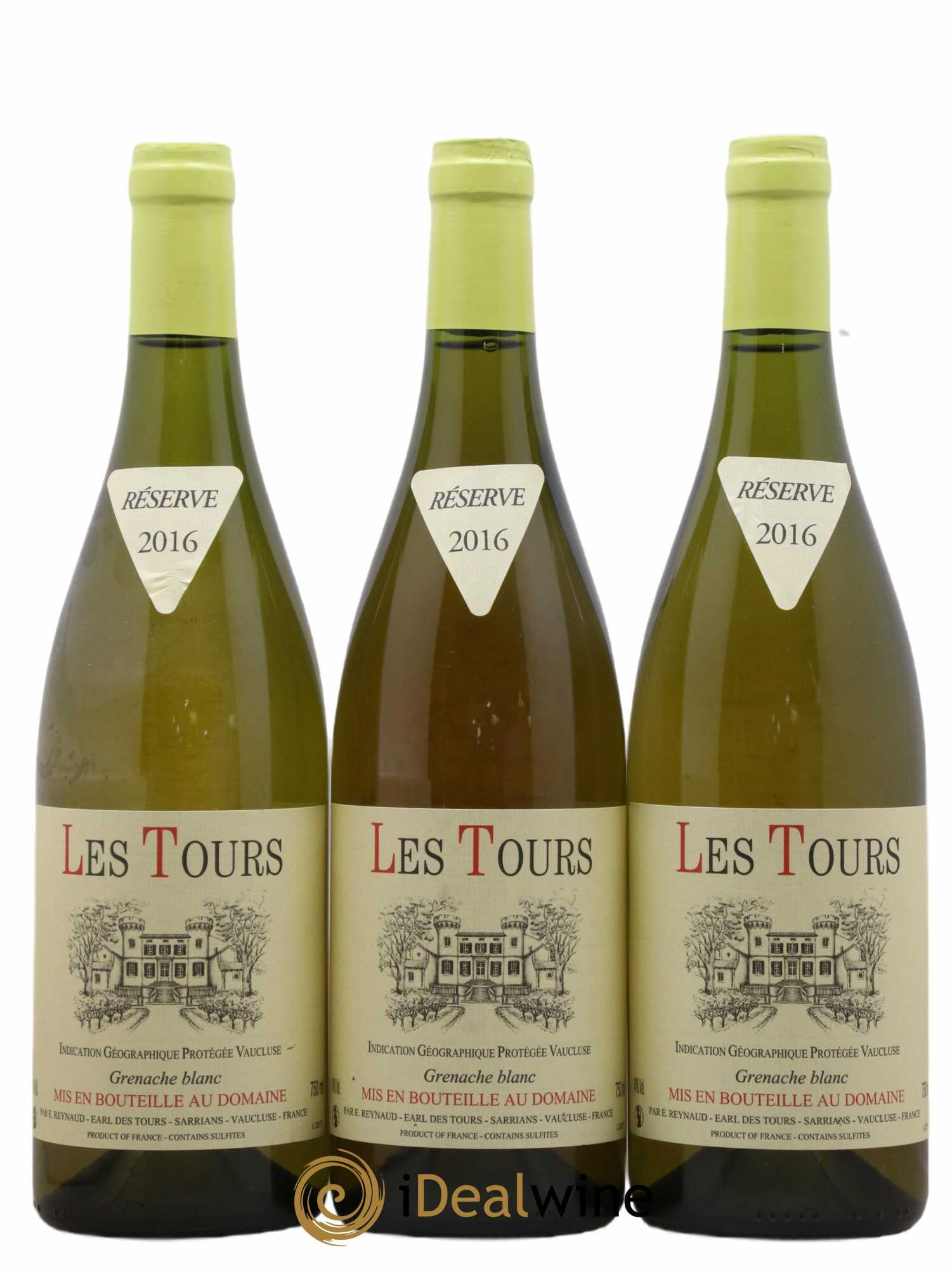 Vaucluse (Vin de Pays de Vaucluse) Les Tours Grenache Blanc Emmanuel Reynaud 2016 - Lot de 3 bouteilles - 0