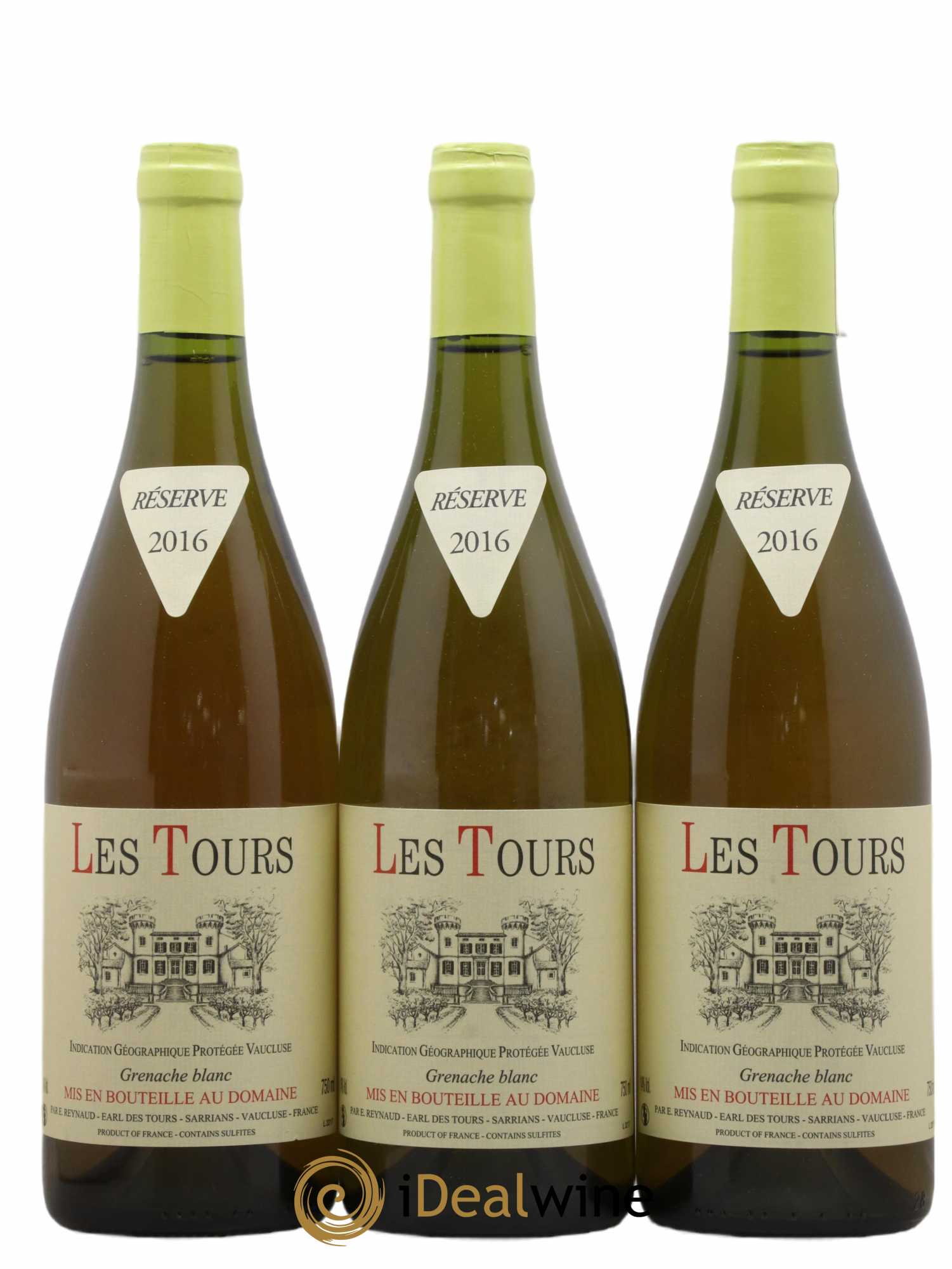 Vaucluse (Vin de Pays de Vaucluse) Les Tours Grenache Blanc Emmanuel Reynaud 2016 - Lot de 3 bouteilles - 0