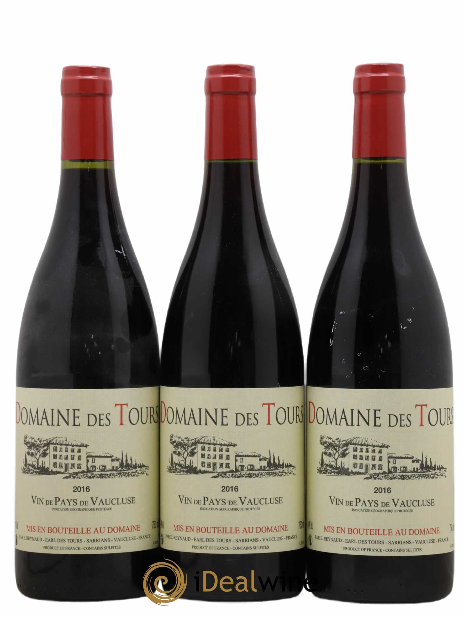 Vaucluse (Vin de Pays de Vaucluse) Domaine des Tours Emmanuel Reynaud 2016 - Lot de 3 bouteilles - 0