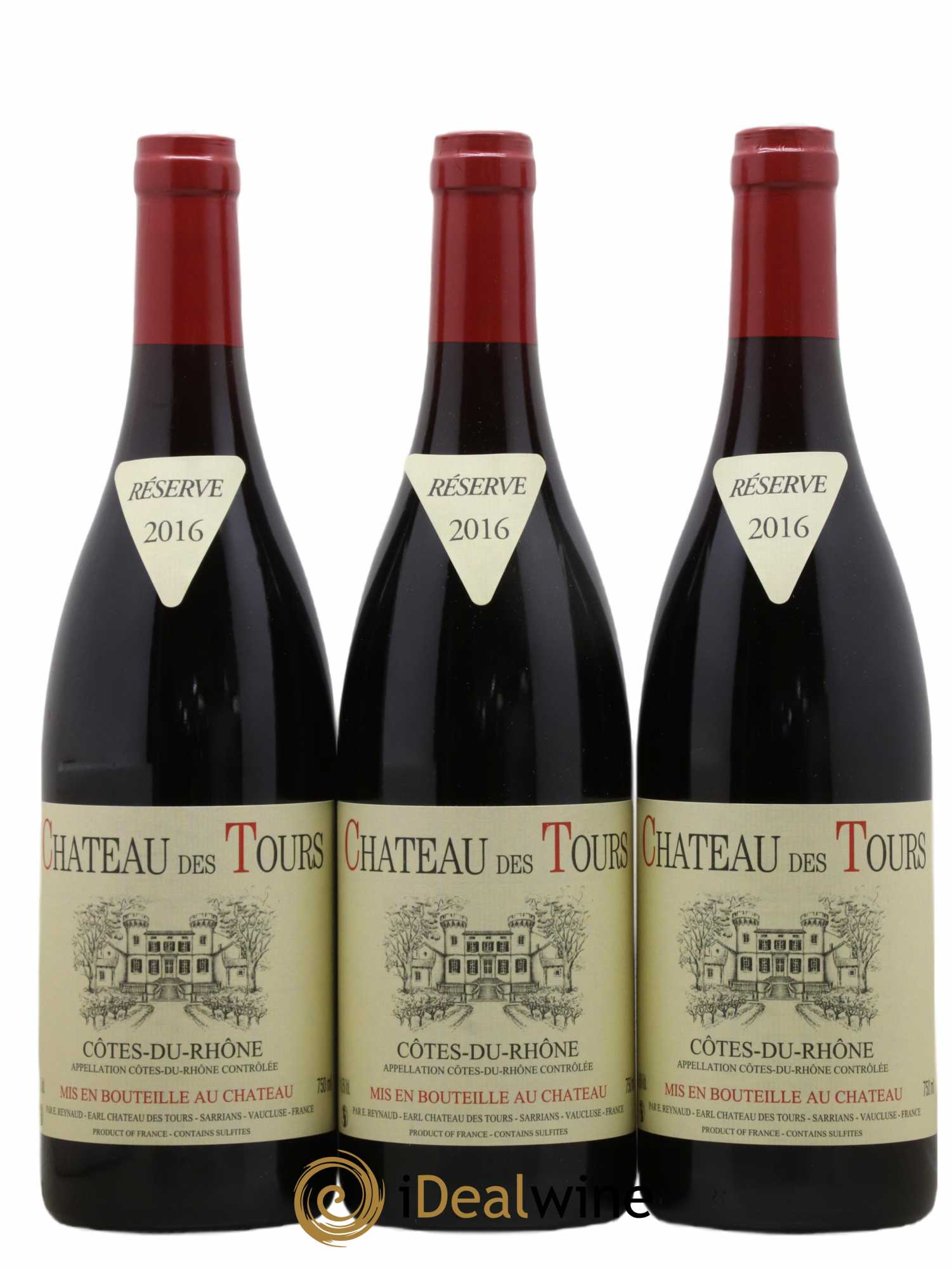 Côtes-du-Rhône Château des Tours Emmanuel Reynaud 2016 - Lot de 3 bouteilles - 0