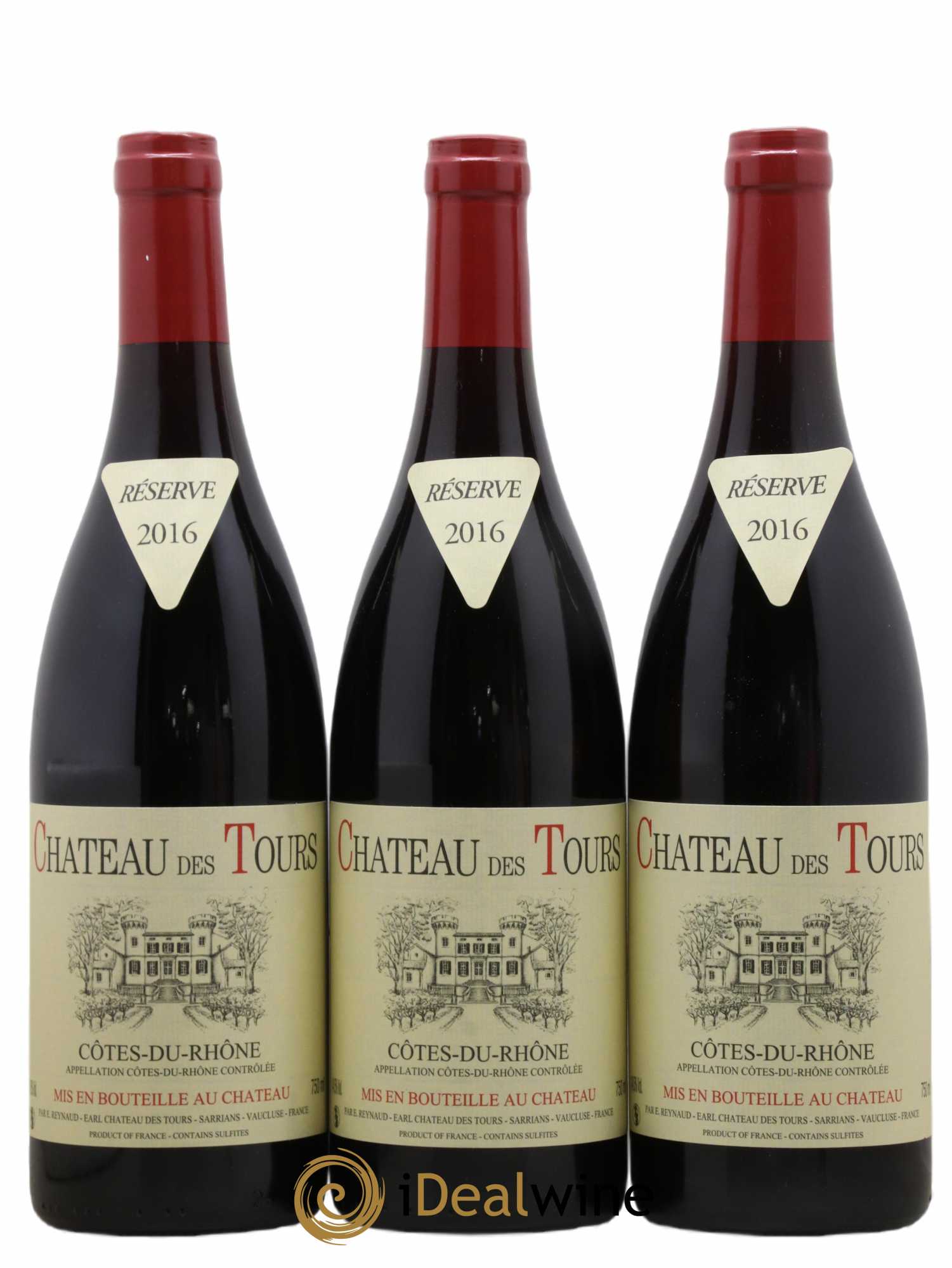 Côtes-du-Rhône Château des Tours Emmanuel Reynaud 2016 - Lot de 3 bouteilles - 0