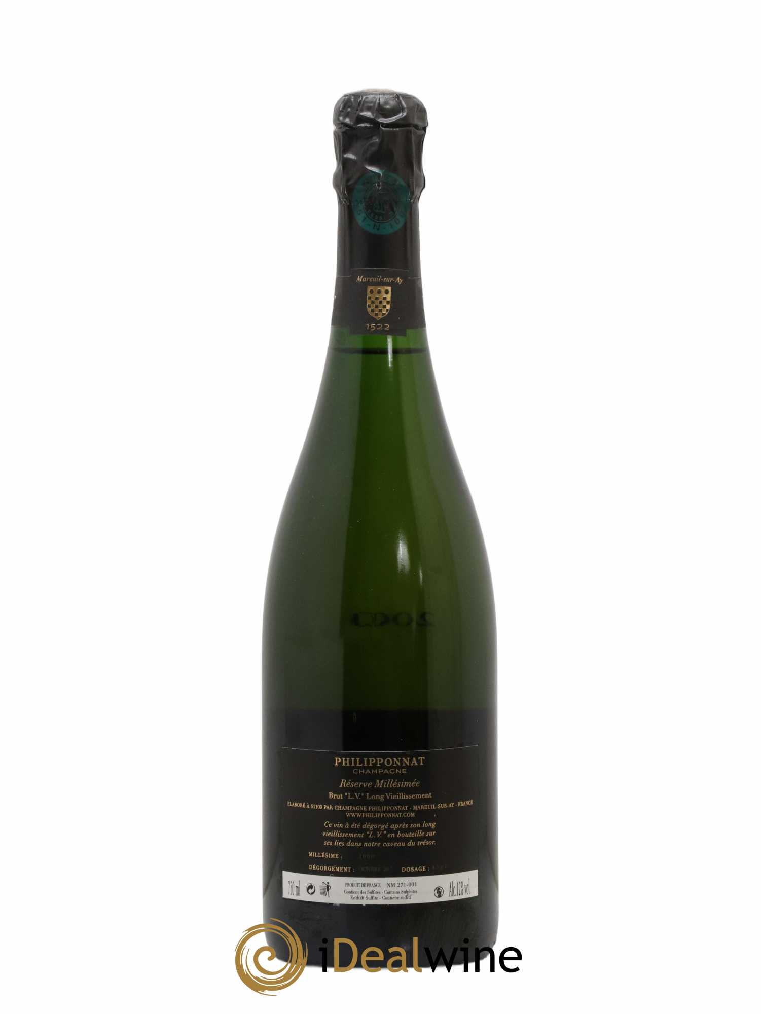 Champagne Brut Réserve Millésimé LV 2000 - Lot de 1 bouteille - 2