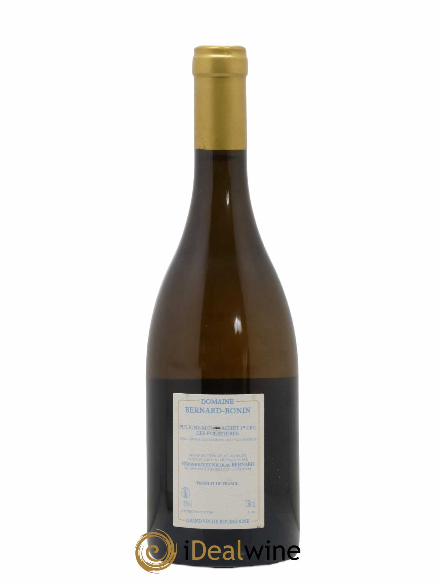 Puligny-Montrachet 1er Cru Les Folatières Bernard Bonin 2016 - Lot de 1 bouteille - 1