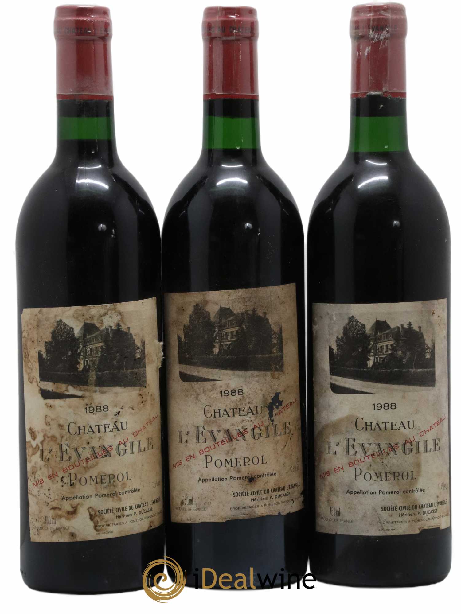 Château l' Évangile 1988 - Lot de 3 bouteilles - 0